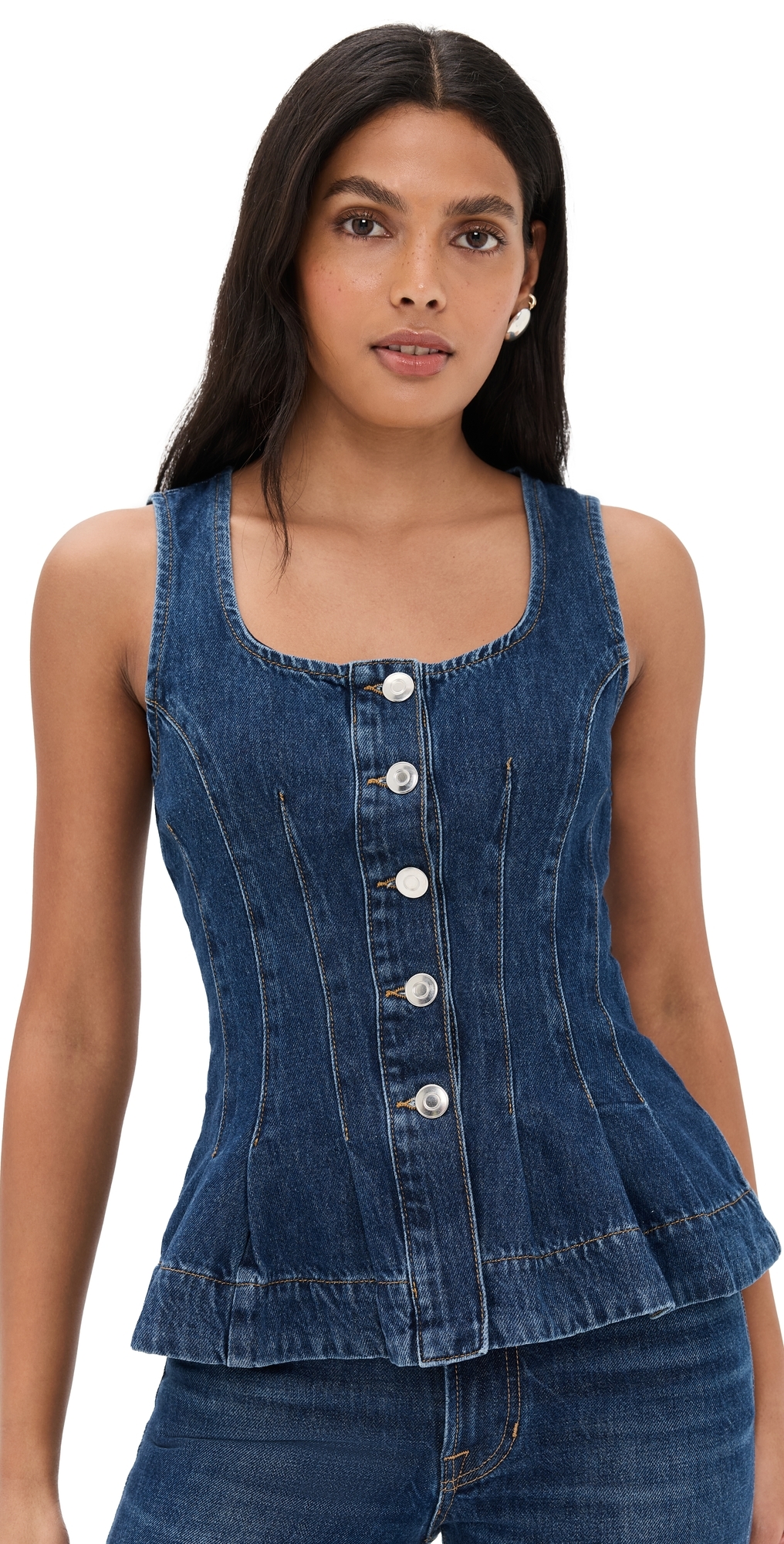 Aligne Valentina Denim Top Mid Blue In Blue