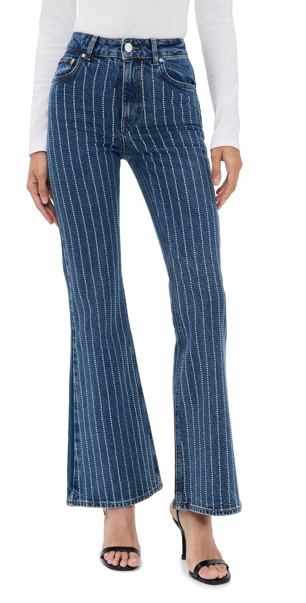 Aligne Slim Flare Diamante Jeans Mid Blue