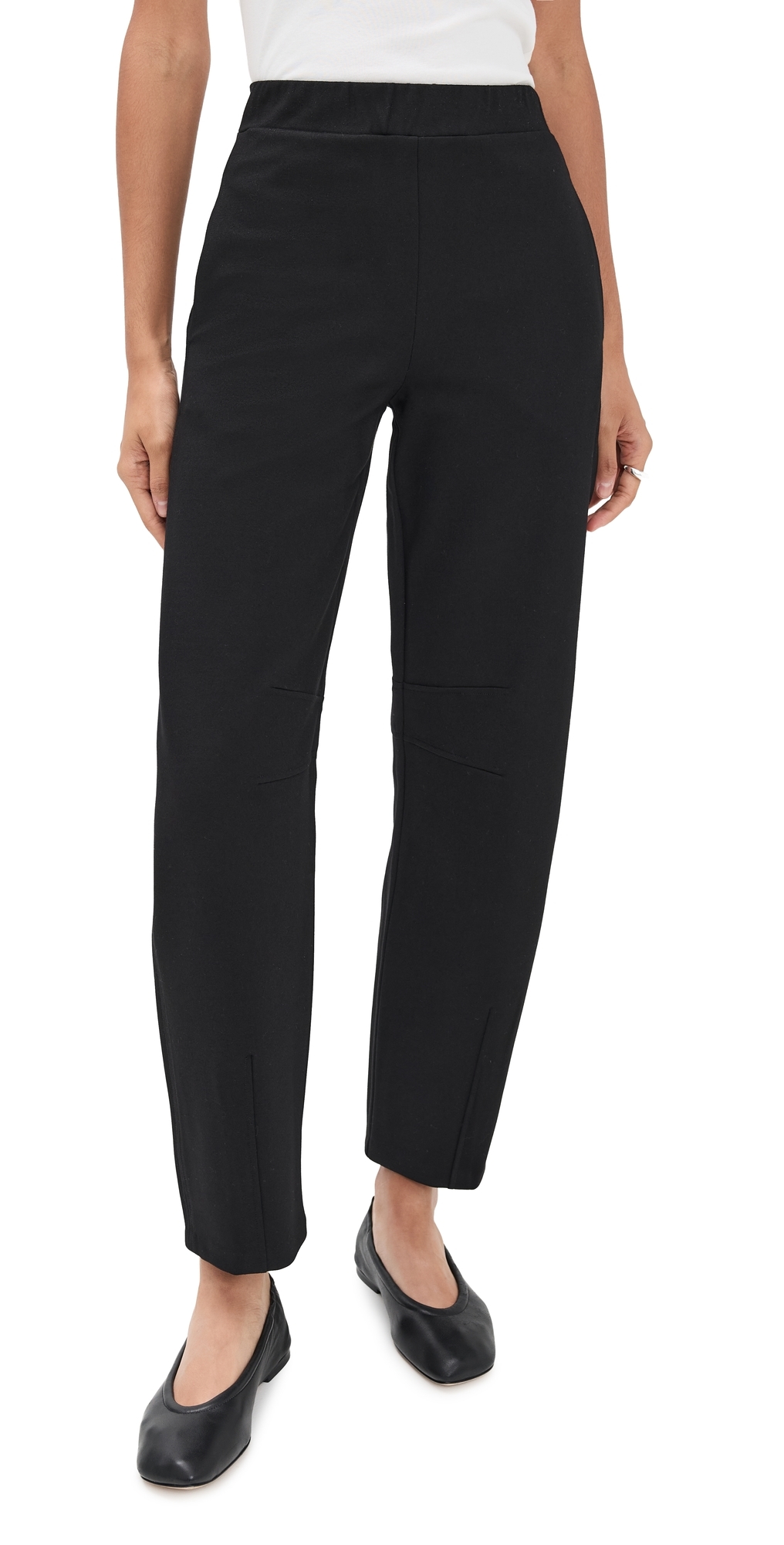 Aligne Markus Ponte Barrel Leg Trousers Black In Black