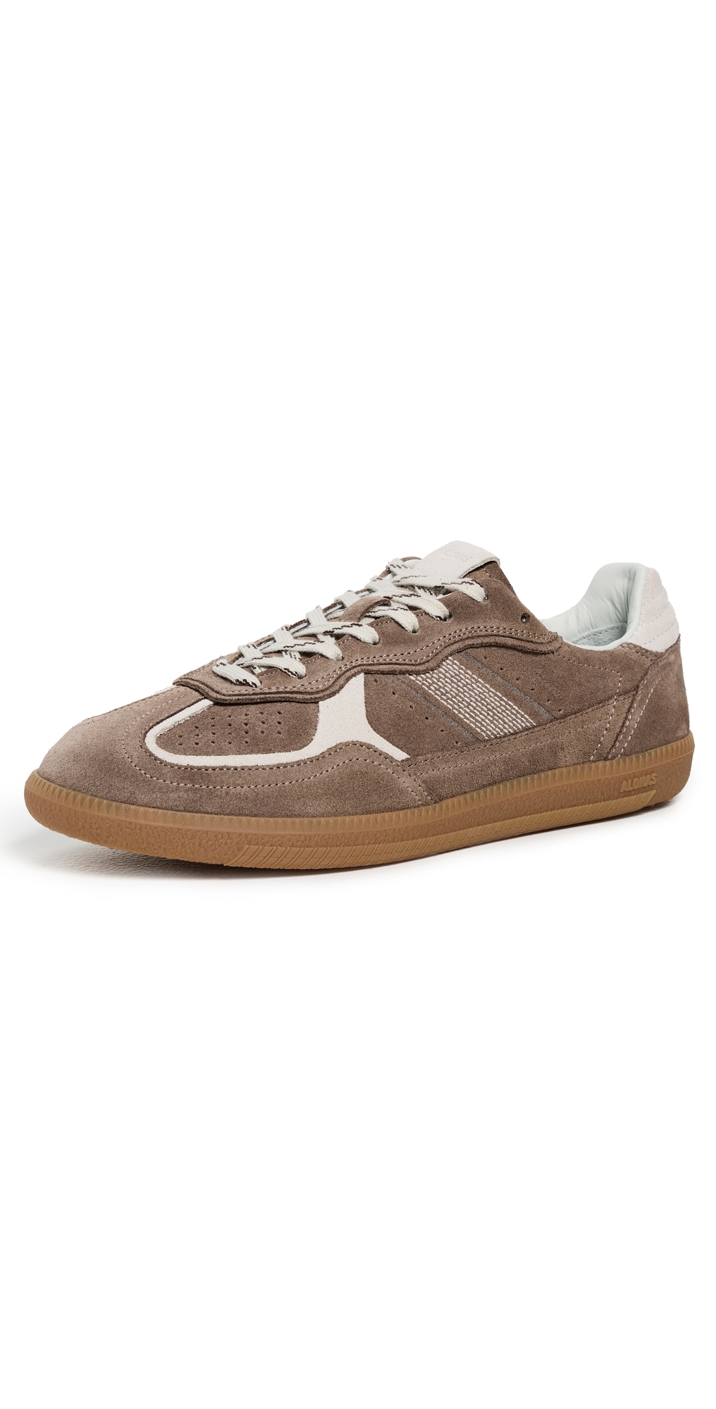 Alohas Taupe Leather Sneakers With Suede Texture In Brown