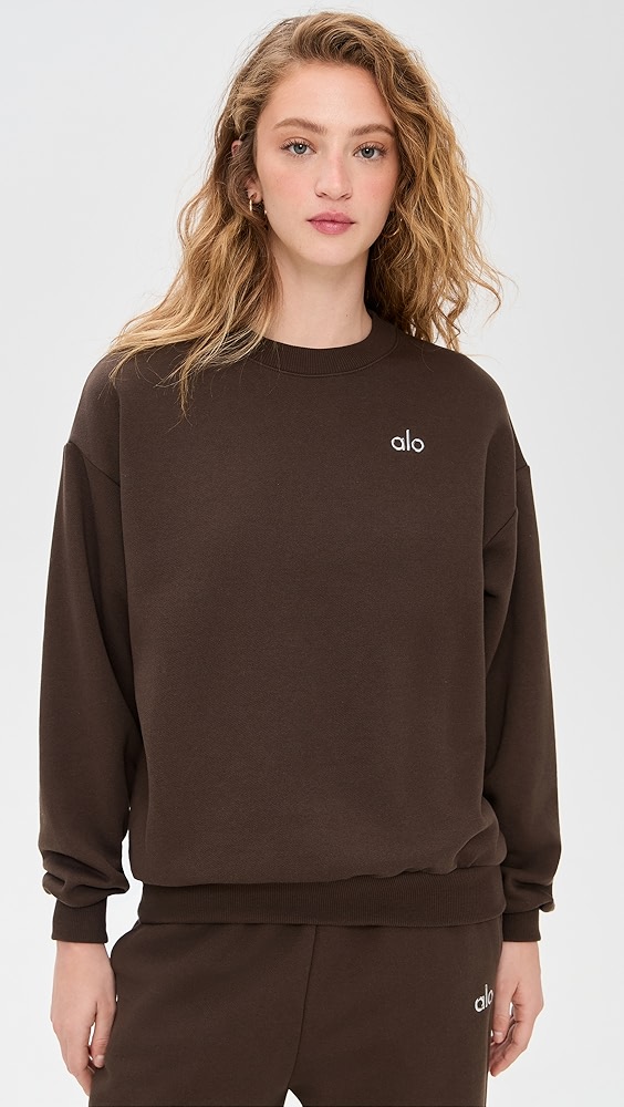 新品未使用AloYoga ACCOLADE CREWNECK PULLOVER Accolade Crew Neck Pullover - Anthracite | ALO