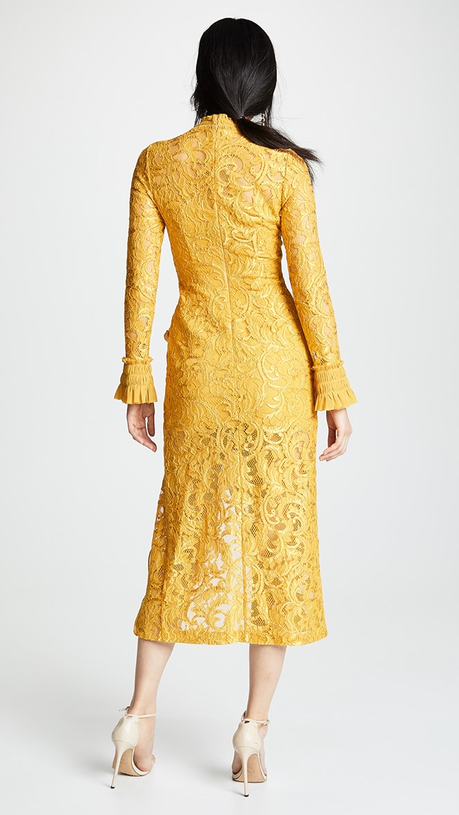 alexis fala lace midi dress