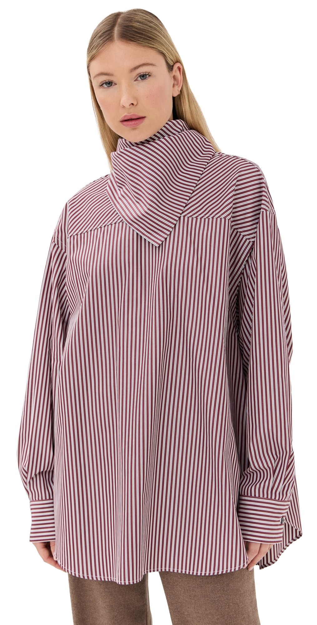 Ami Alexandre Mattiussi Ami Paris Cherry-coloured Striped Bandana Shirt In Burgundy