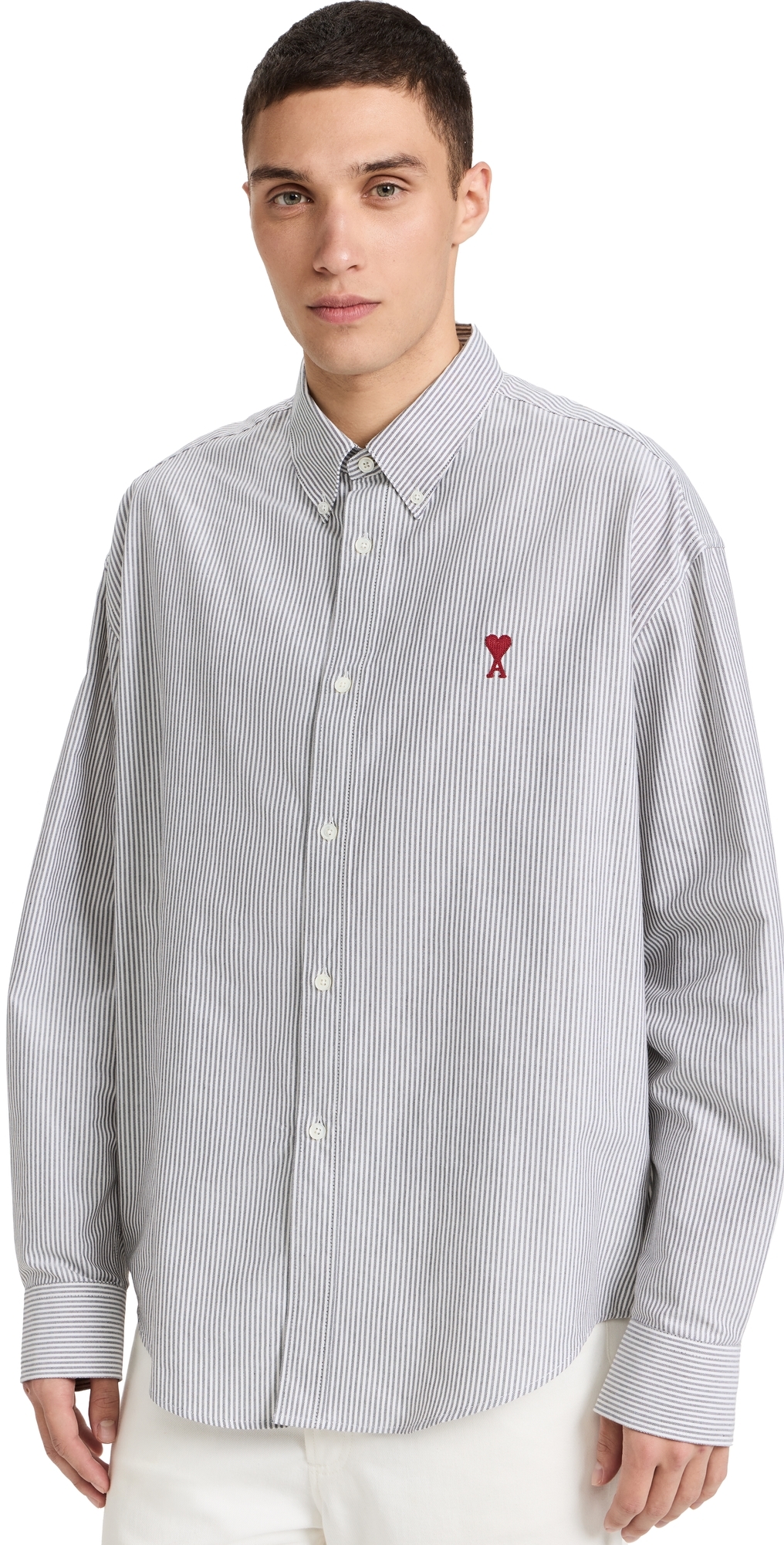 Ami Alexandre Mattiussi Boxy Fit Shirt In Black/natural White/039