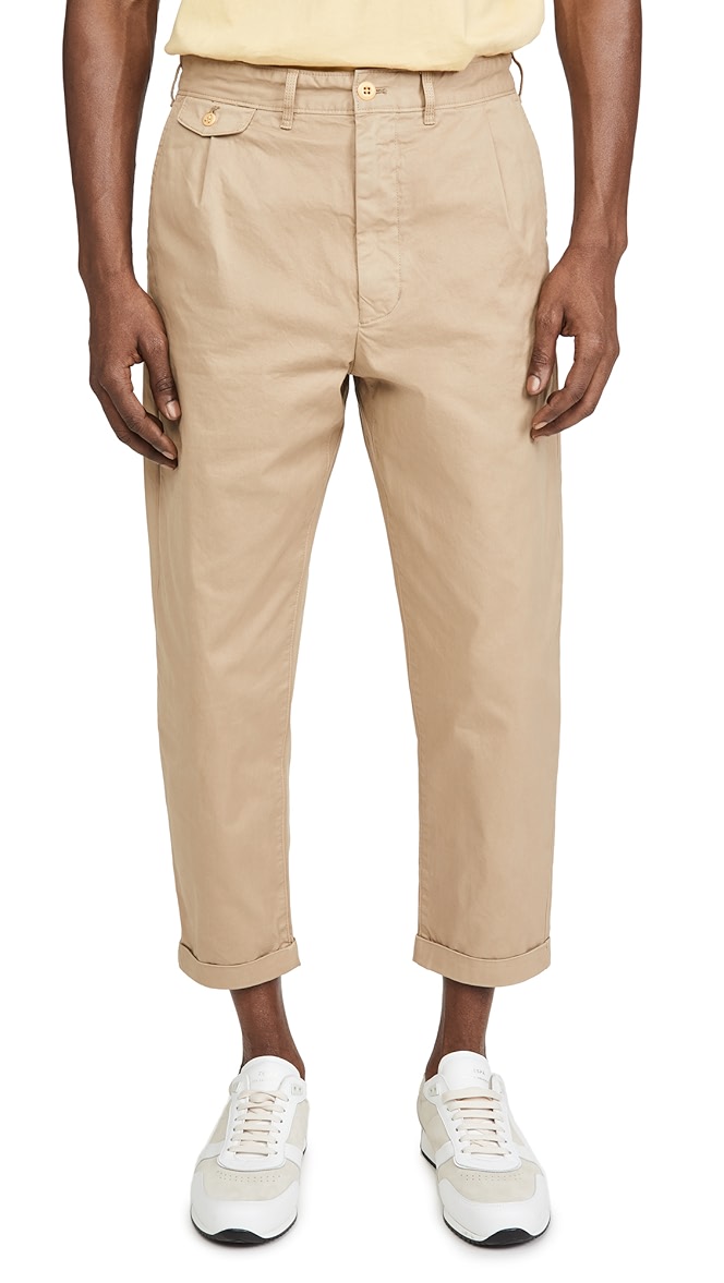pleated chino trousers