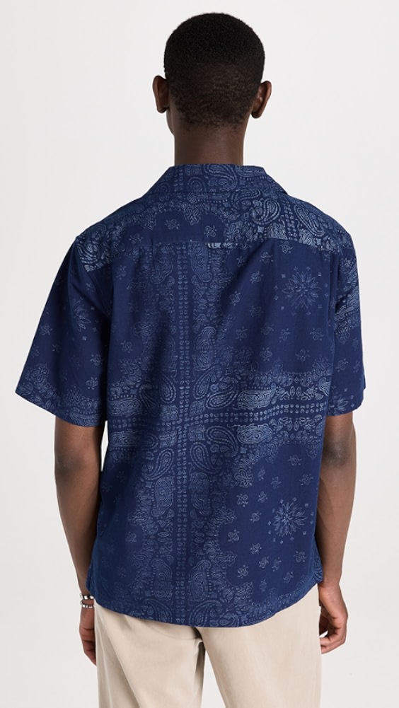 Camp Shirt In Indigo Bandana Print