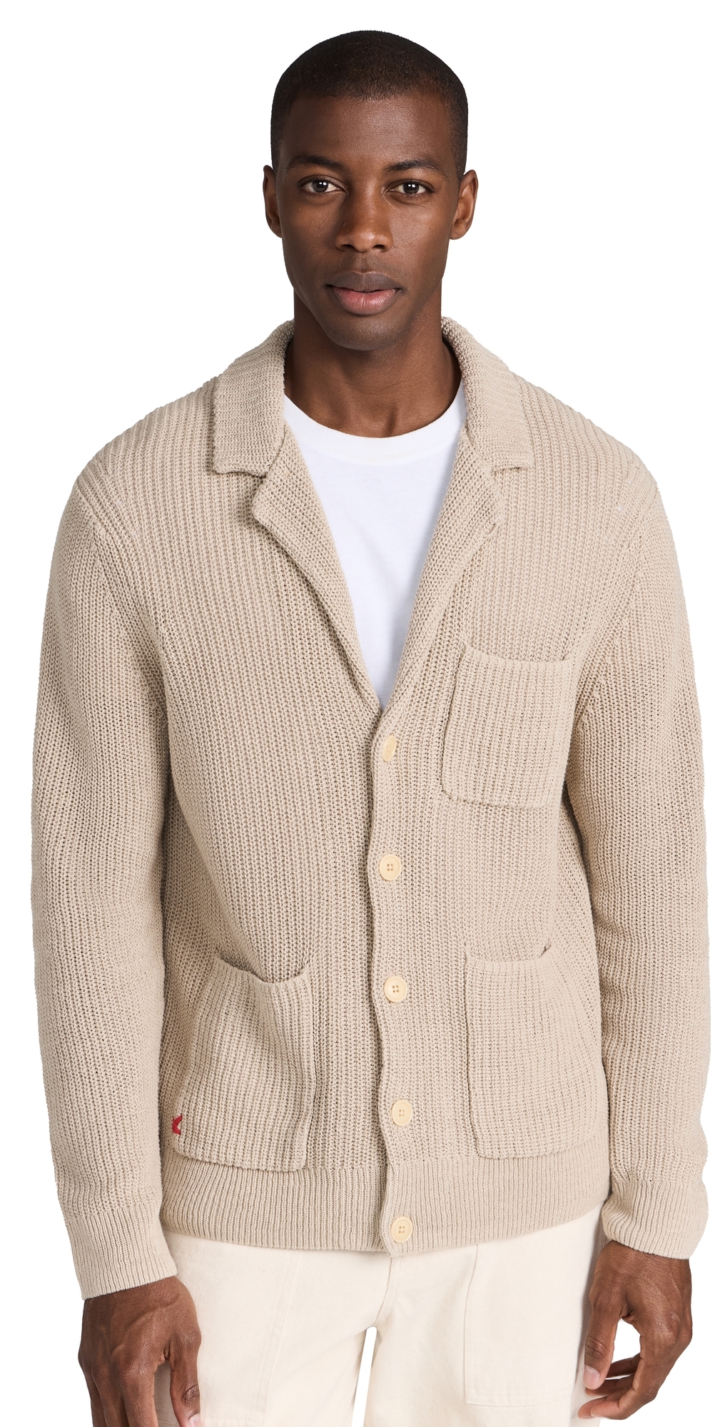 Alex Mill Ribbed Blazer Cardigan In Linen Cotton Flax In Transparent