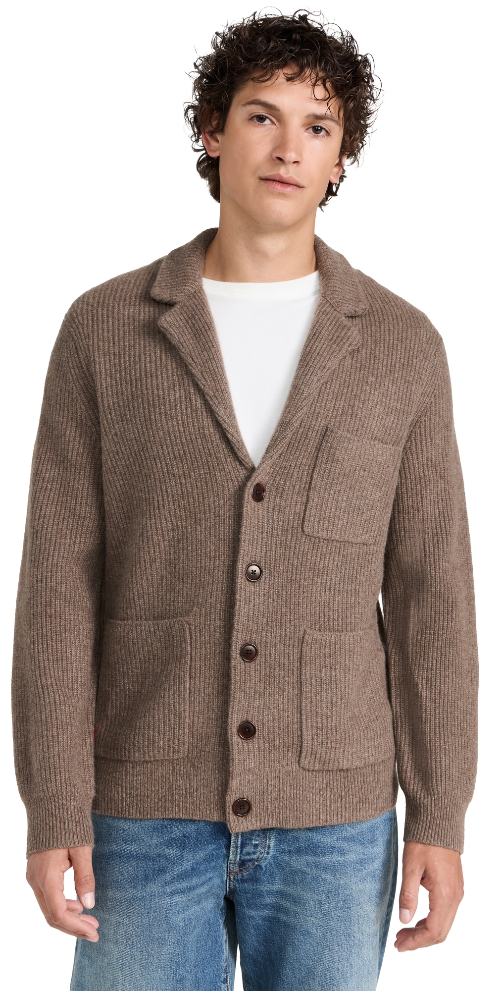 Alex Mill Mitchell Cardigan In Washed Cashmere In Heather Walnut