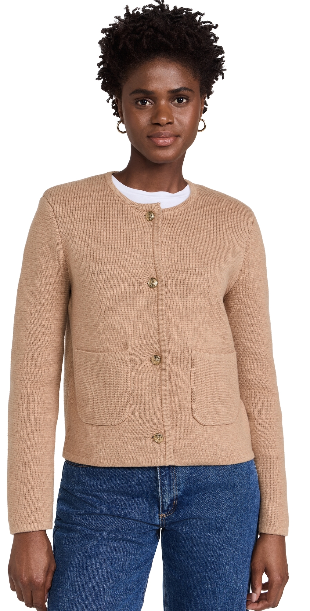 Alex Mill Paris Sweater Jacket In Camel