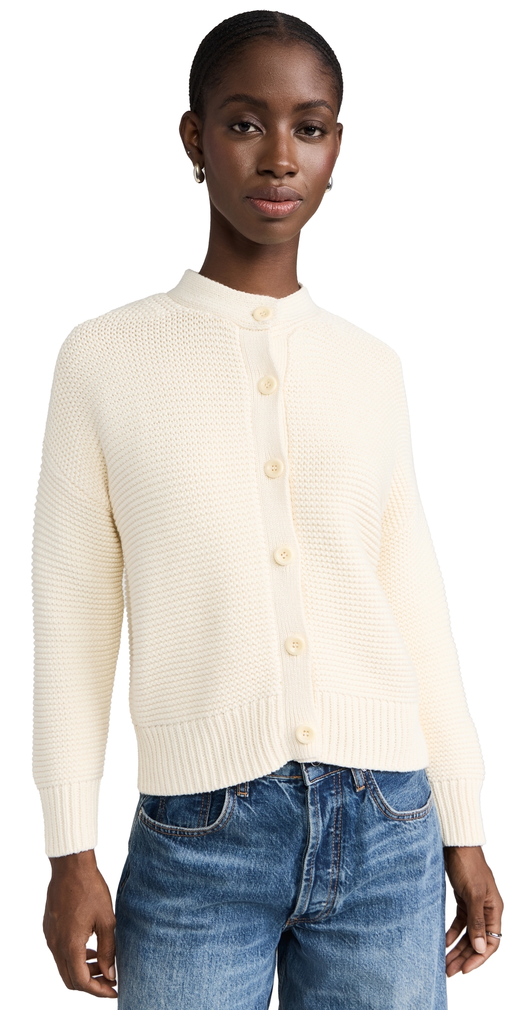 Alex Mill Cable Knit Nico Chunky Cardigan In Ivory