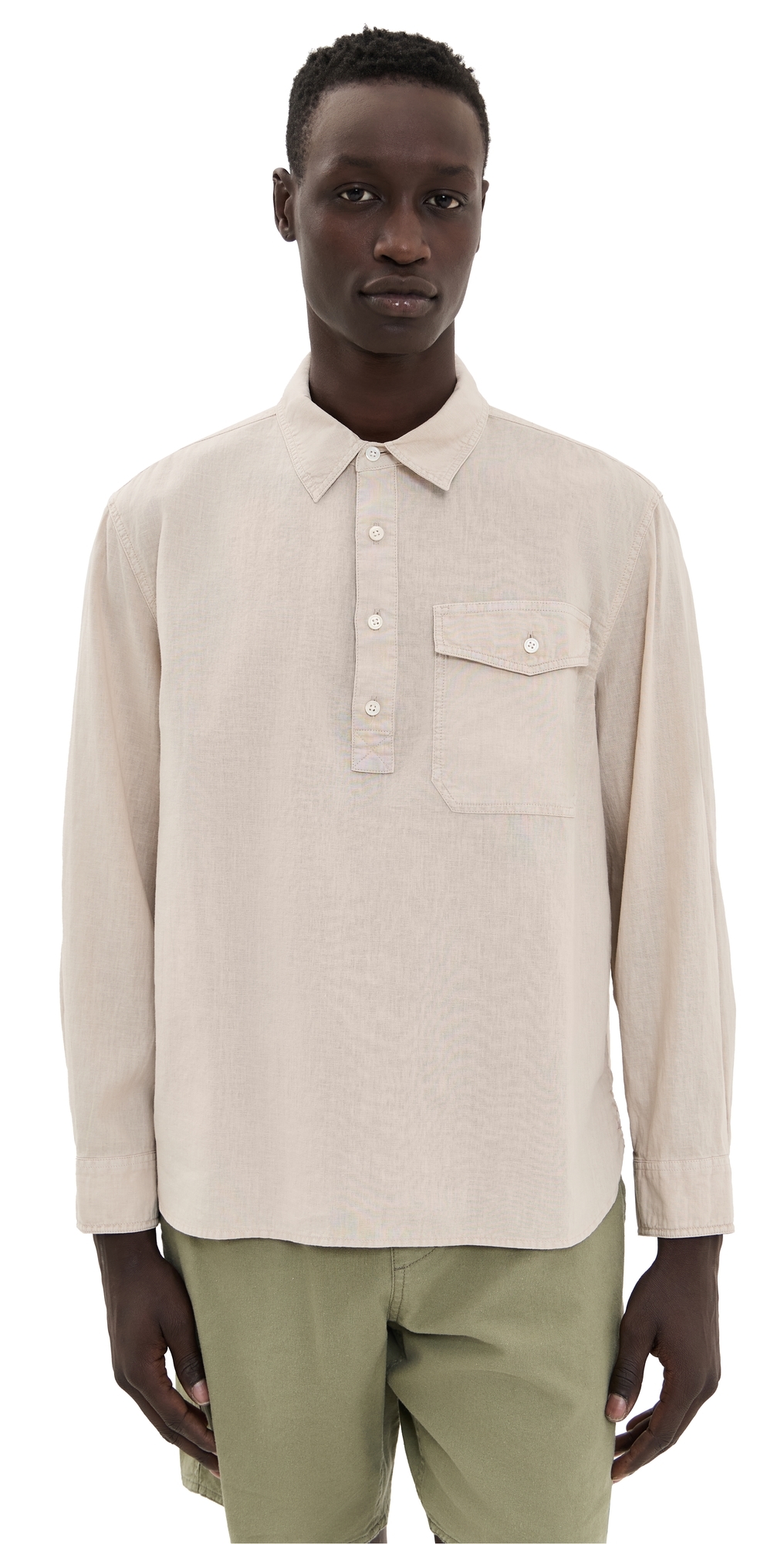 Alex Mill Carter Popover In Cotton Linen In Ecru