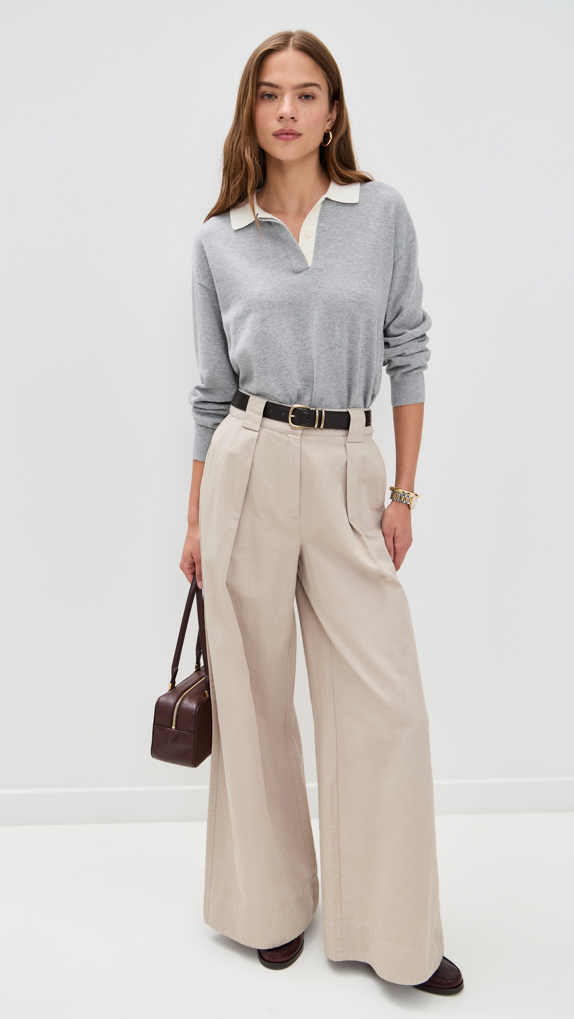Alex Mill Angelina Polo Sweater In Cotton Cashmere thumbnail
