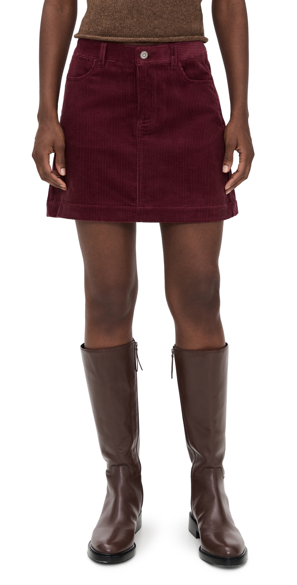Alex Mill Camden Corduroy Skirt Burgundy In Burgundy