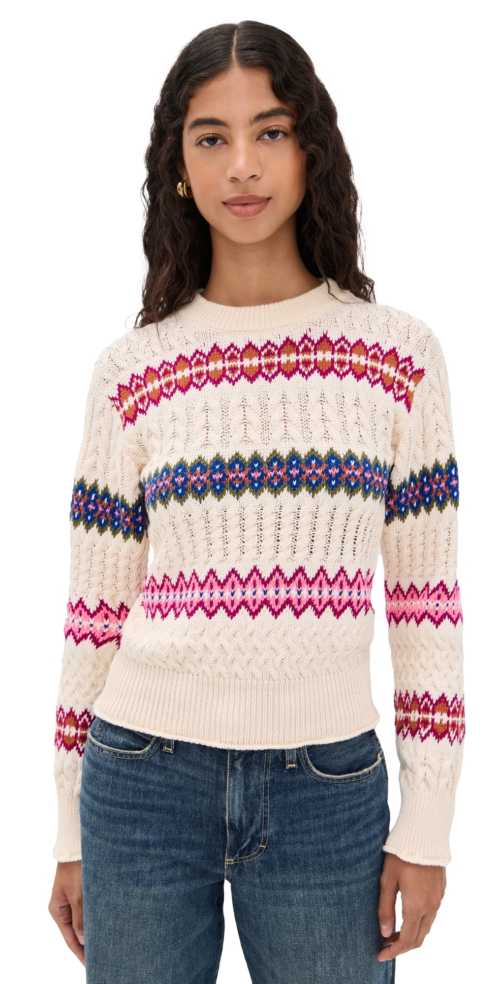 Amo Jemma Sweater Bone Multi In Multi