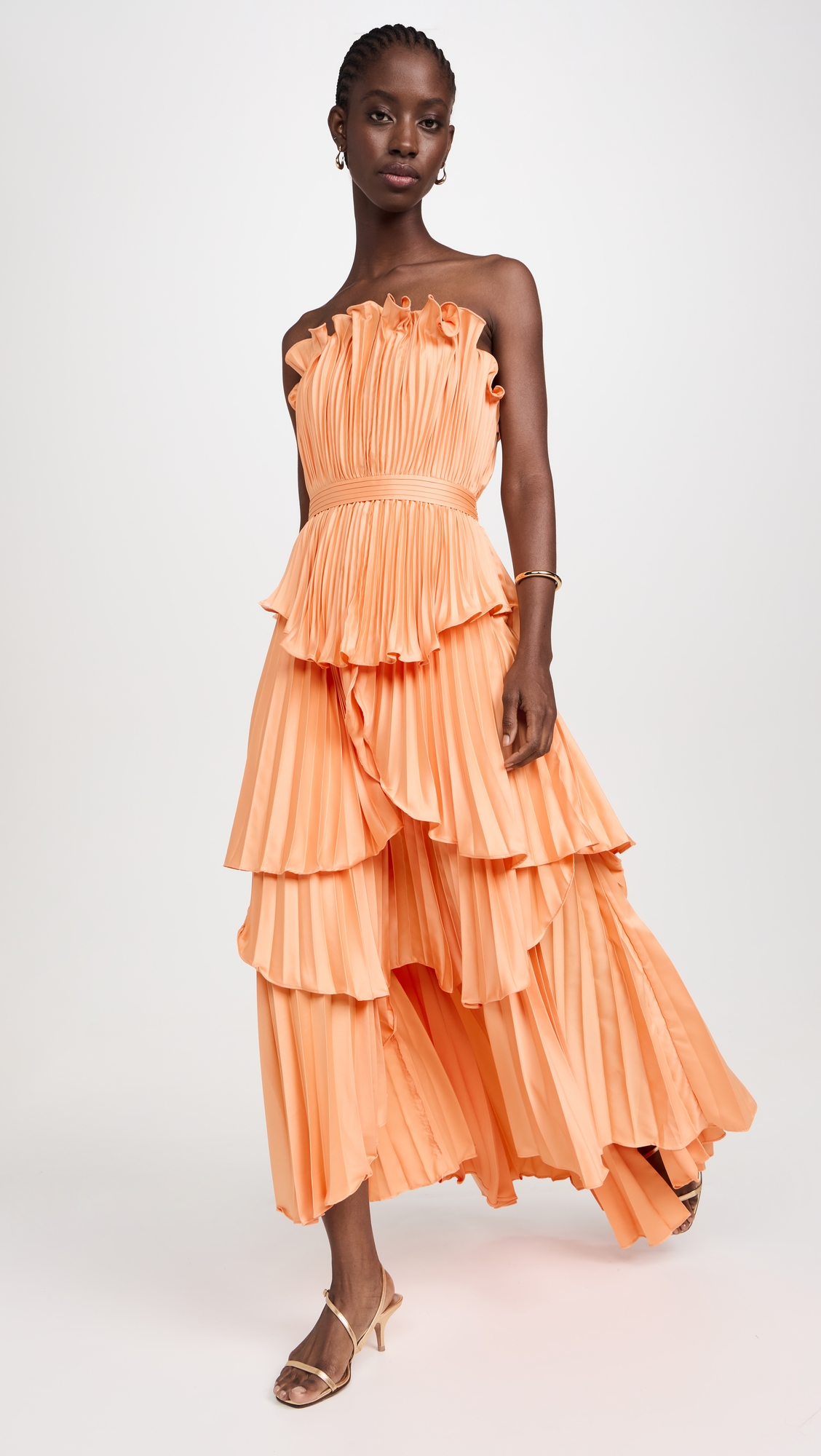 AMUR Janey Tiered Shell Midi Dress thumbnail