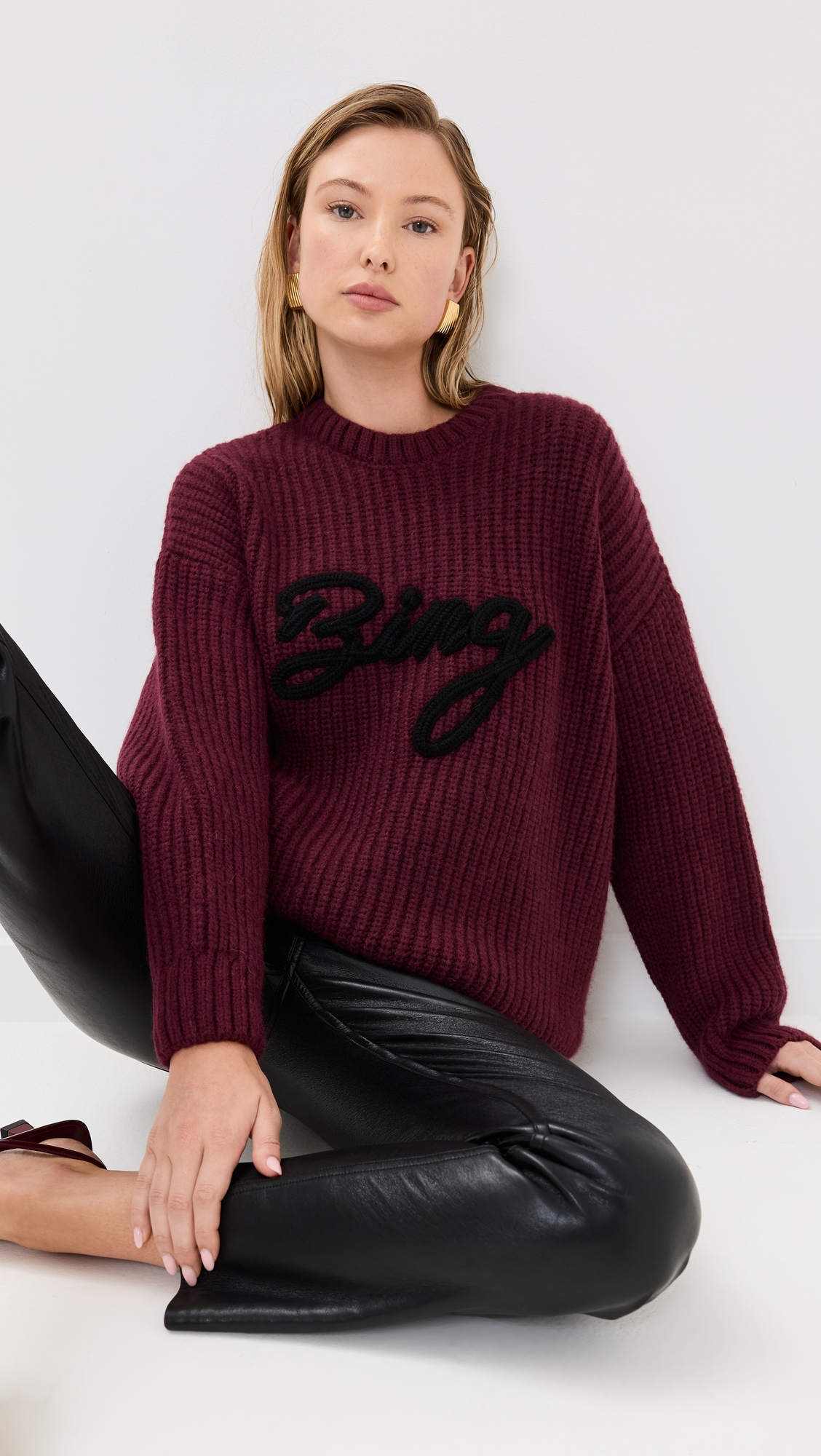 ANINE BING Sydney Crew Signature Sweater