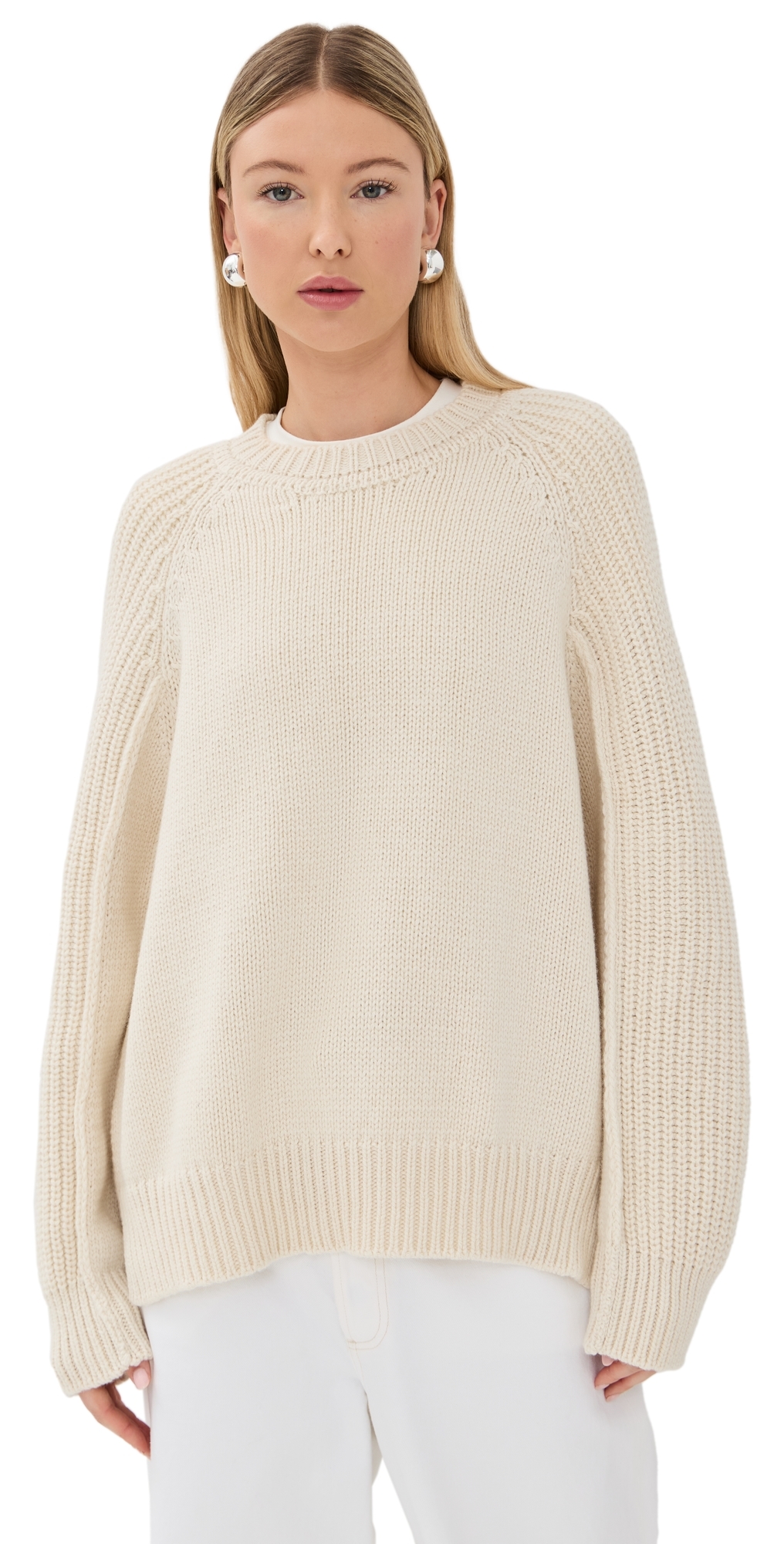 Another Tomorrow Oversized Luxe Cashmere Sweater Ivory In Neutral