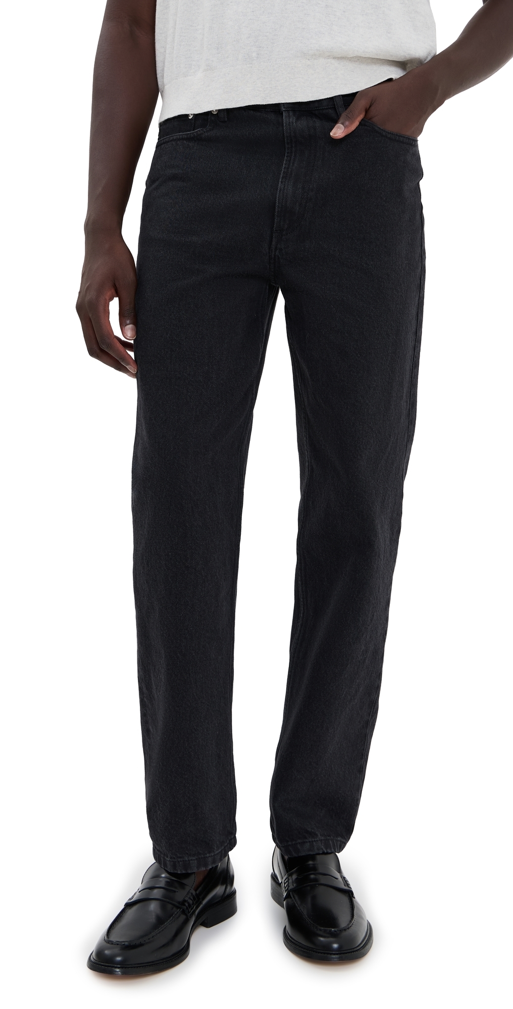 Apc A. P.c. New Standard Jeans Lze Noir Delave In Black