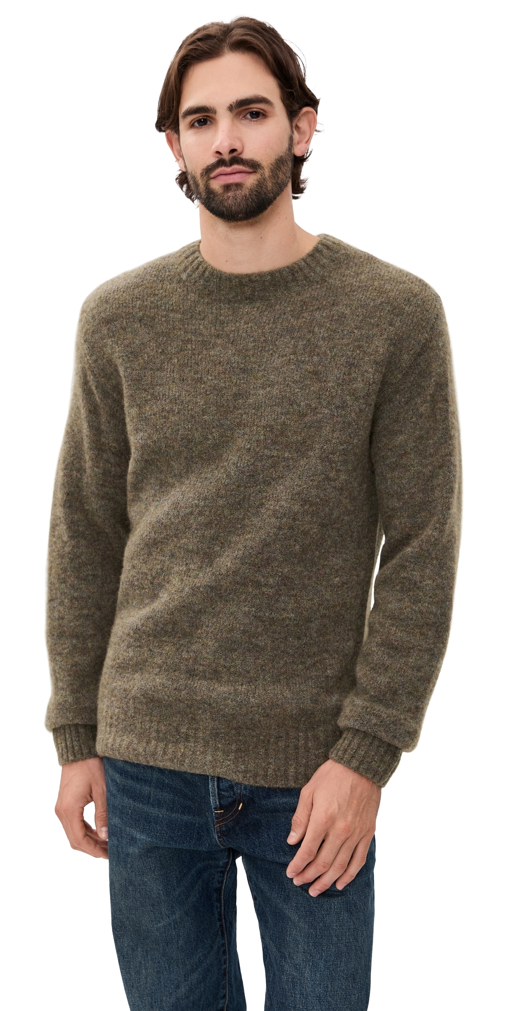 Apc A. P.c. Pullover Lucas Sweater Pkb Khaki Chine In Green