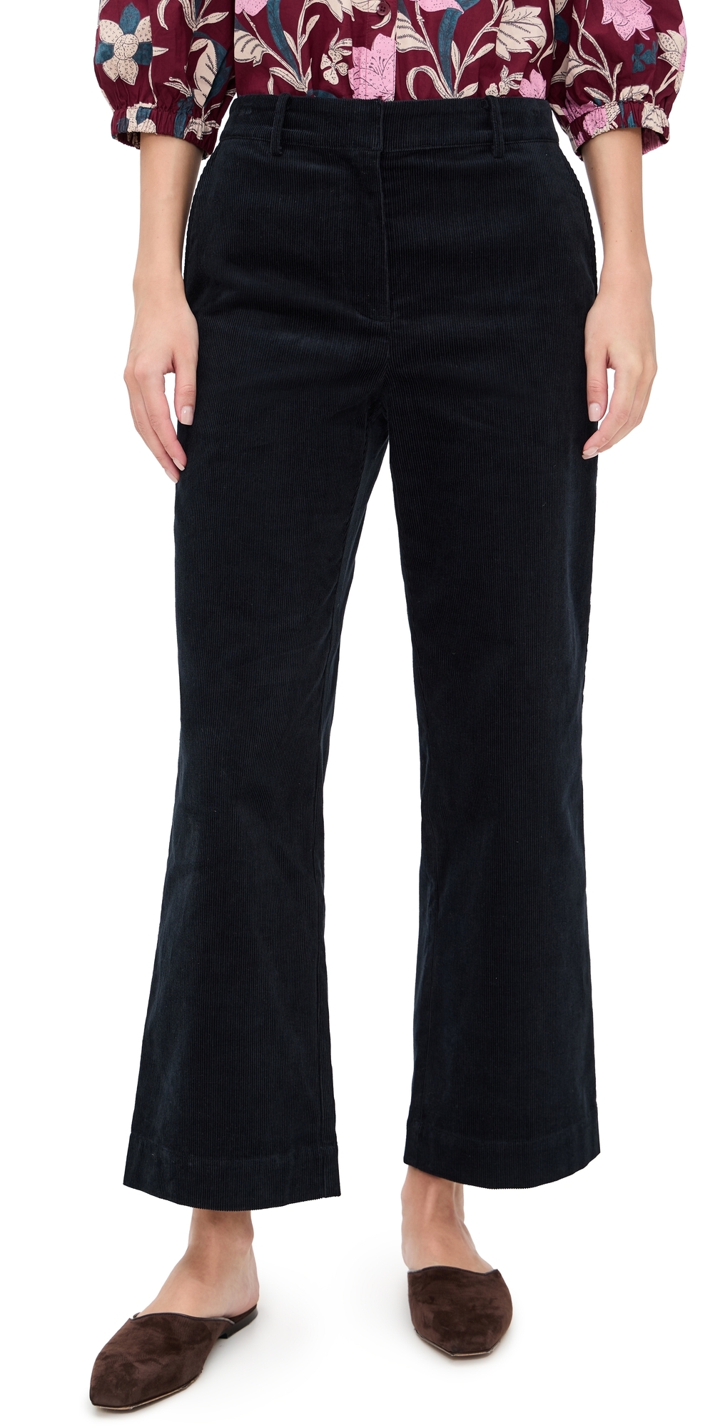 Apiece Apart Sadie Corduroy Trousers Midnight In Black
