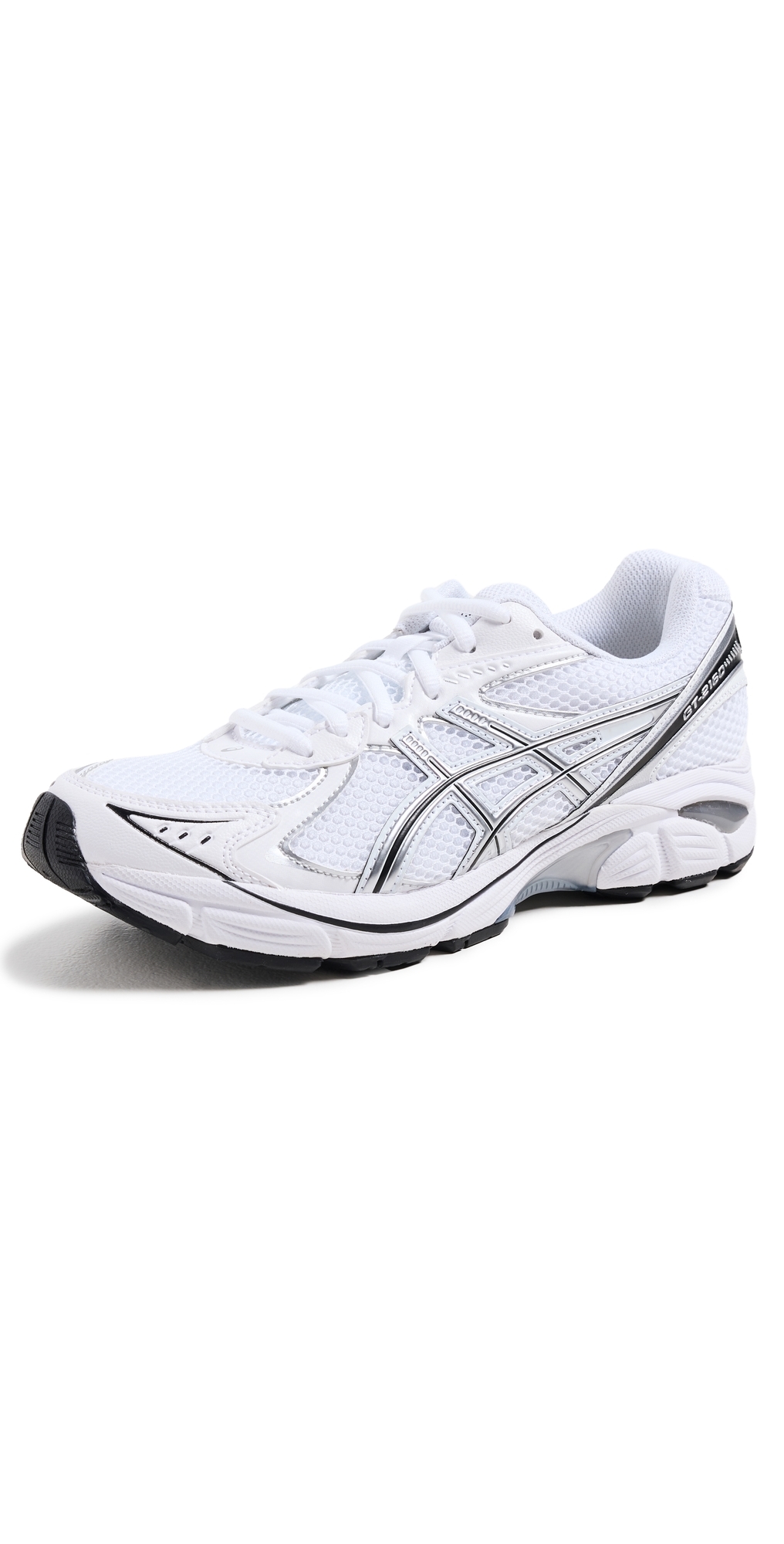 Asics Mens White Pure Silver Black Gt-2160 Mesh Low-top Trainers In White/pure Silver