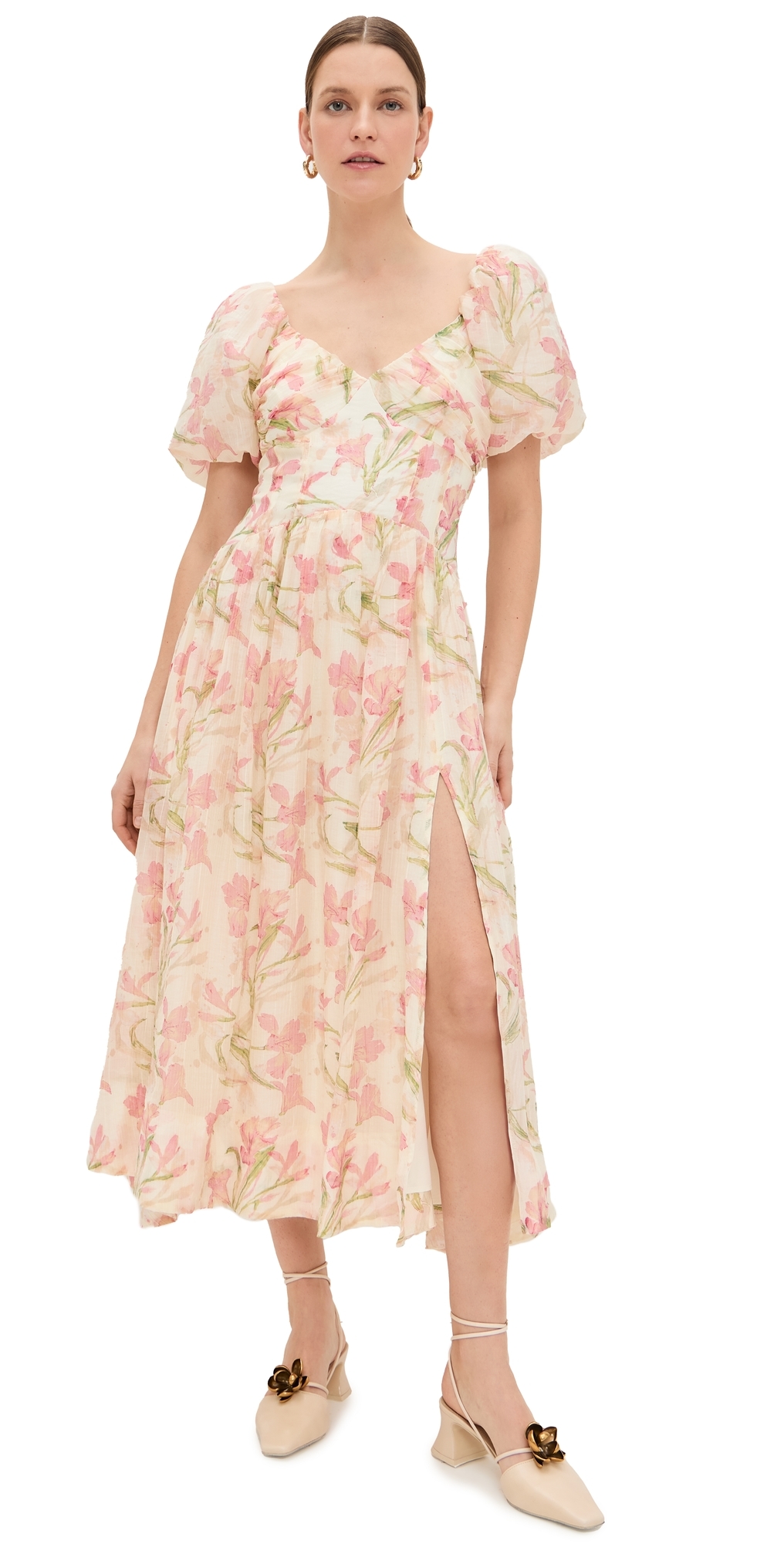 Astr Sasilia Dress Pink Cream Floral In Pink Cream Floral