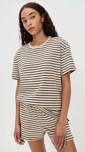 ATM Anthony Thomas Melillo Heavyweight Jersey Striped Oversized Tee