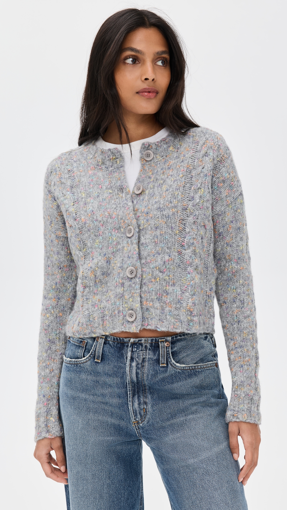 Autumn Cashmere Confetti Cable Boxy Cardigan