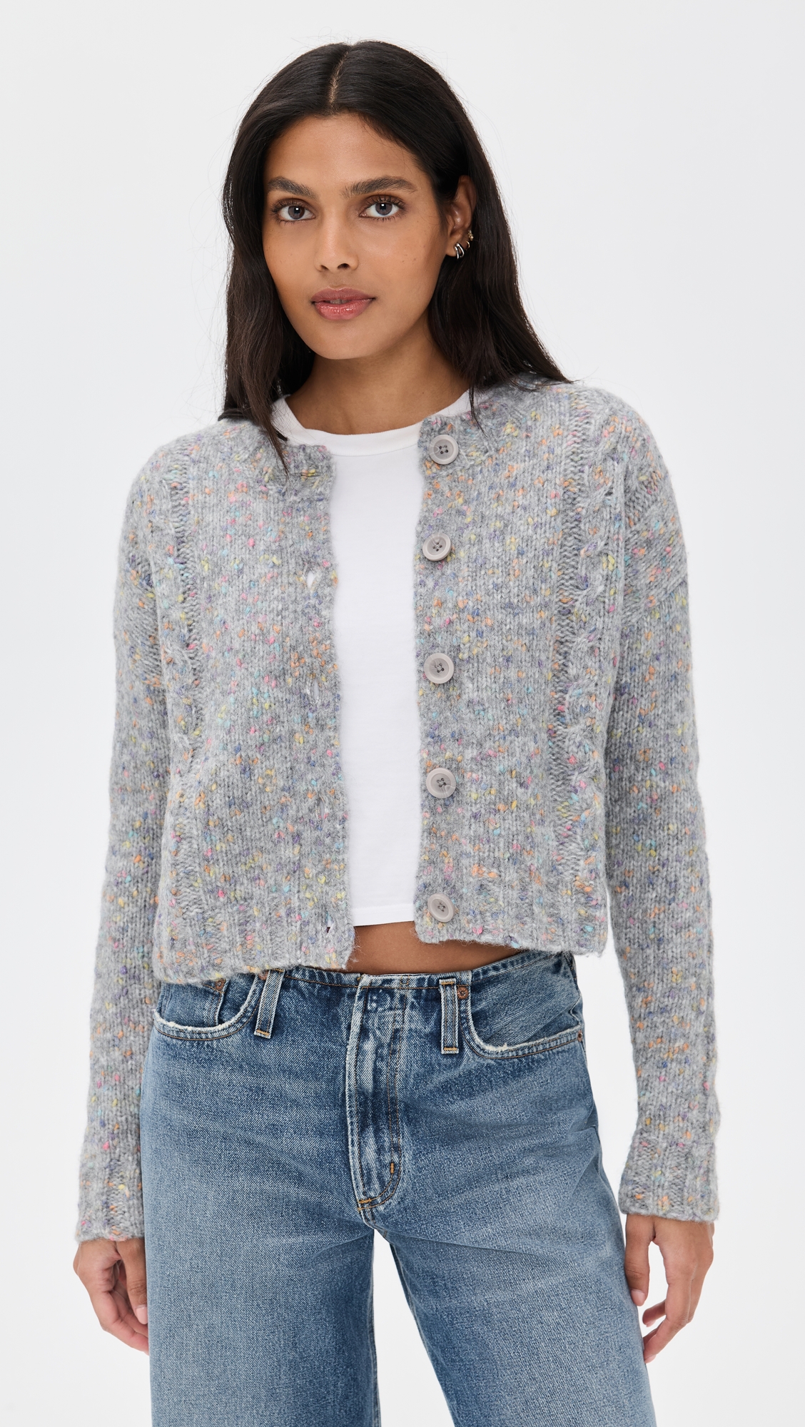 Autumn Cashmere Confetti Cable Boxy Cardigan thumbnail