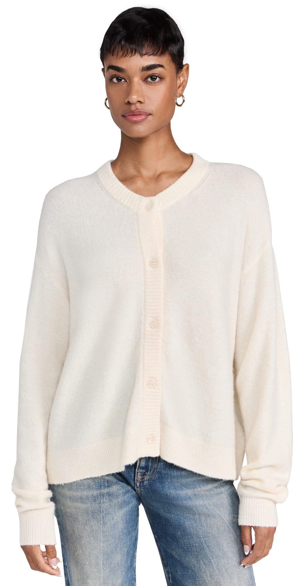 American Vintage Vitow Cardigan White In Pannacotta Chine