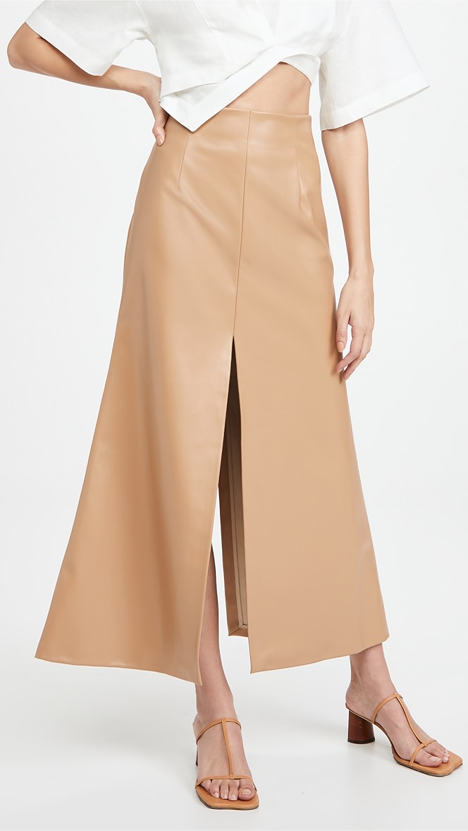 売れ筋がひ スカート Double スリットスカート ひざ丈スカート レディース Mode A W A K E モード アウェイク Midi Slit Green Side A With Skirt スカート Slcp Lk