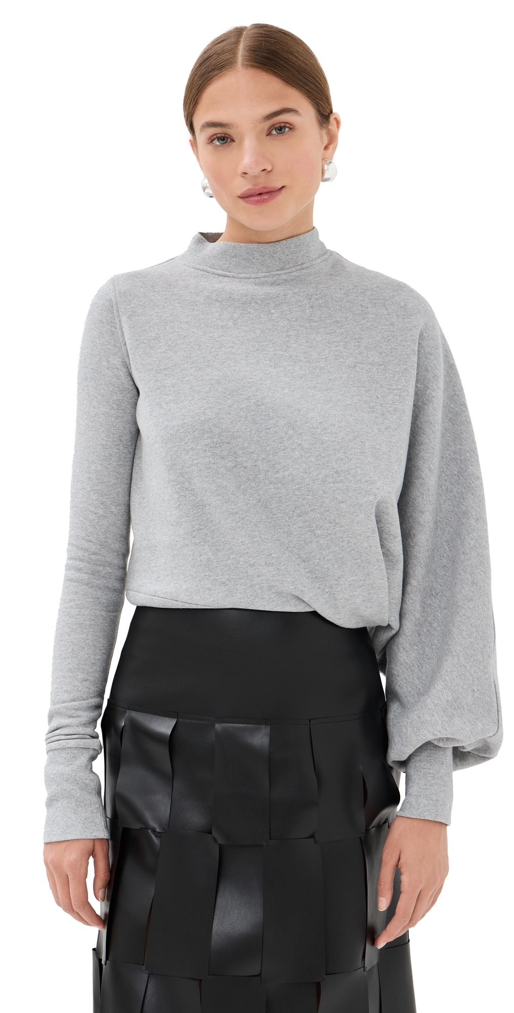 A.w.a.k.e. A. W.a. K.e. Mode Slouched Sleeve Sweatshirt Grey Melange In Gray