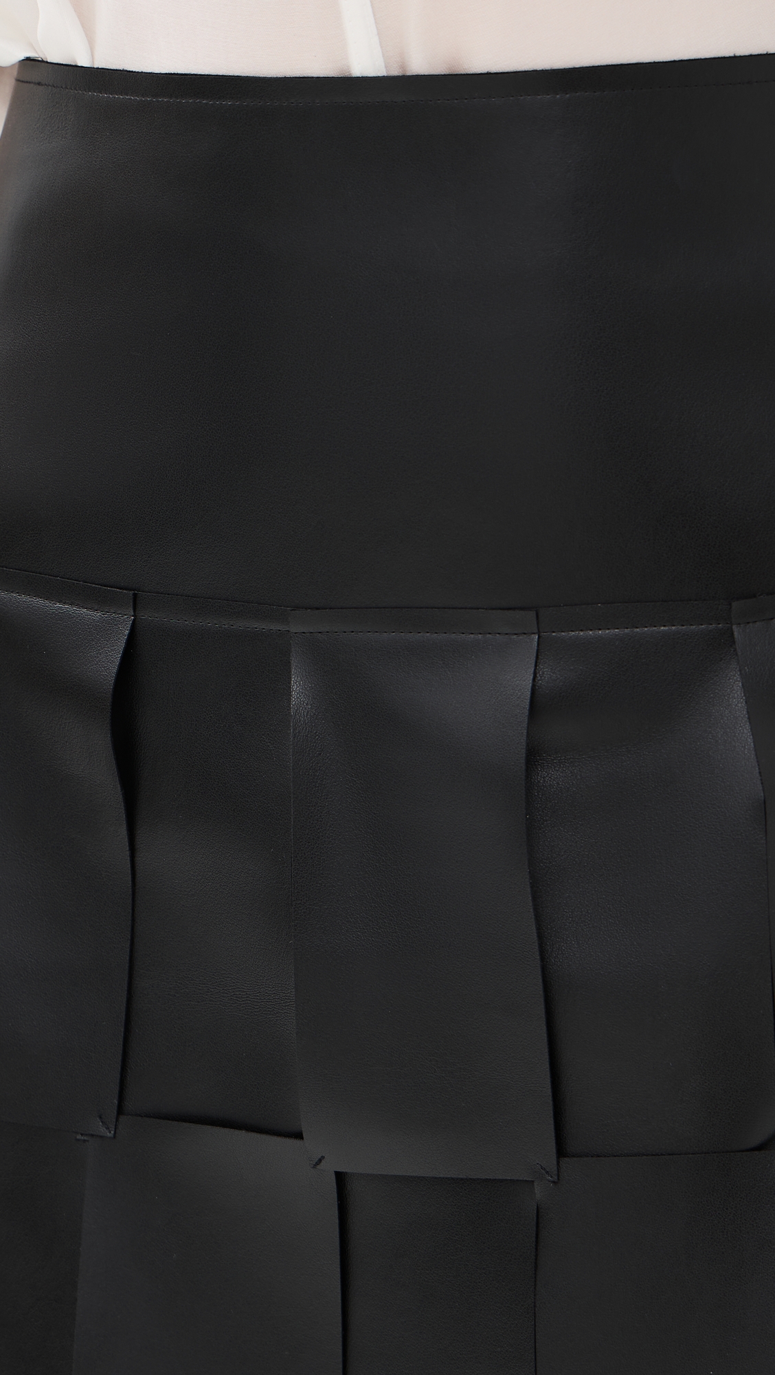 A.W.A.K.E. MODE Faux Leather Midi Multi Rectangle Skirt thumbnail