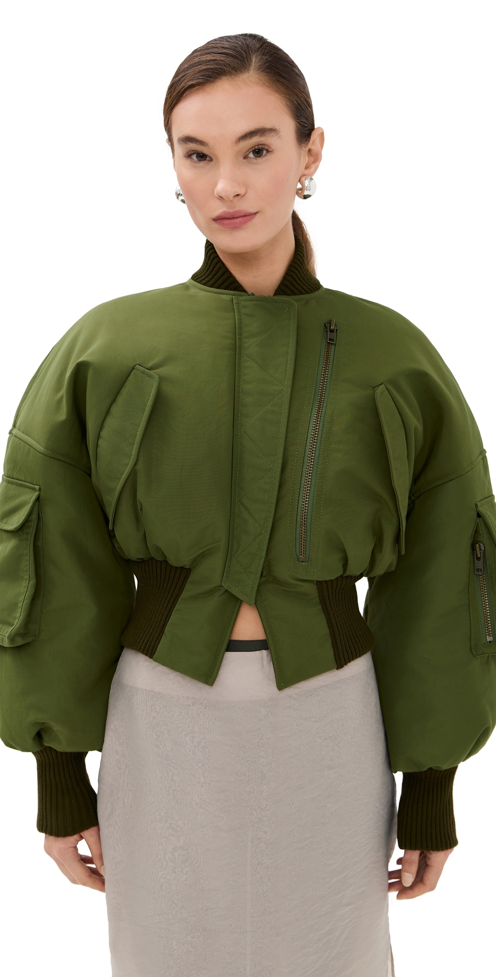 A.w.a.k.e. A. W.a. K.e. Mode Ma1 Bomber Jacket Khaki Green