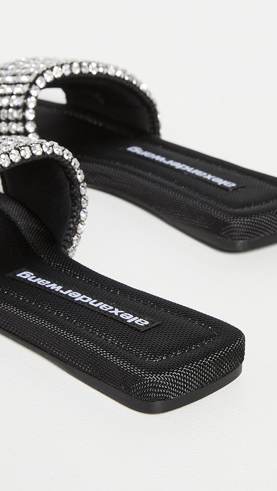 Alexander Wang Anya Crystal Flat Slide Sandals