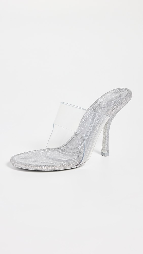 【関税込み】Alexander Wang シルバー Nudie 105 ヒールサンダル Alexander Wangのシルバー Nudie 105 ヒールサンダルがセール中