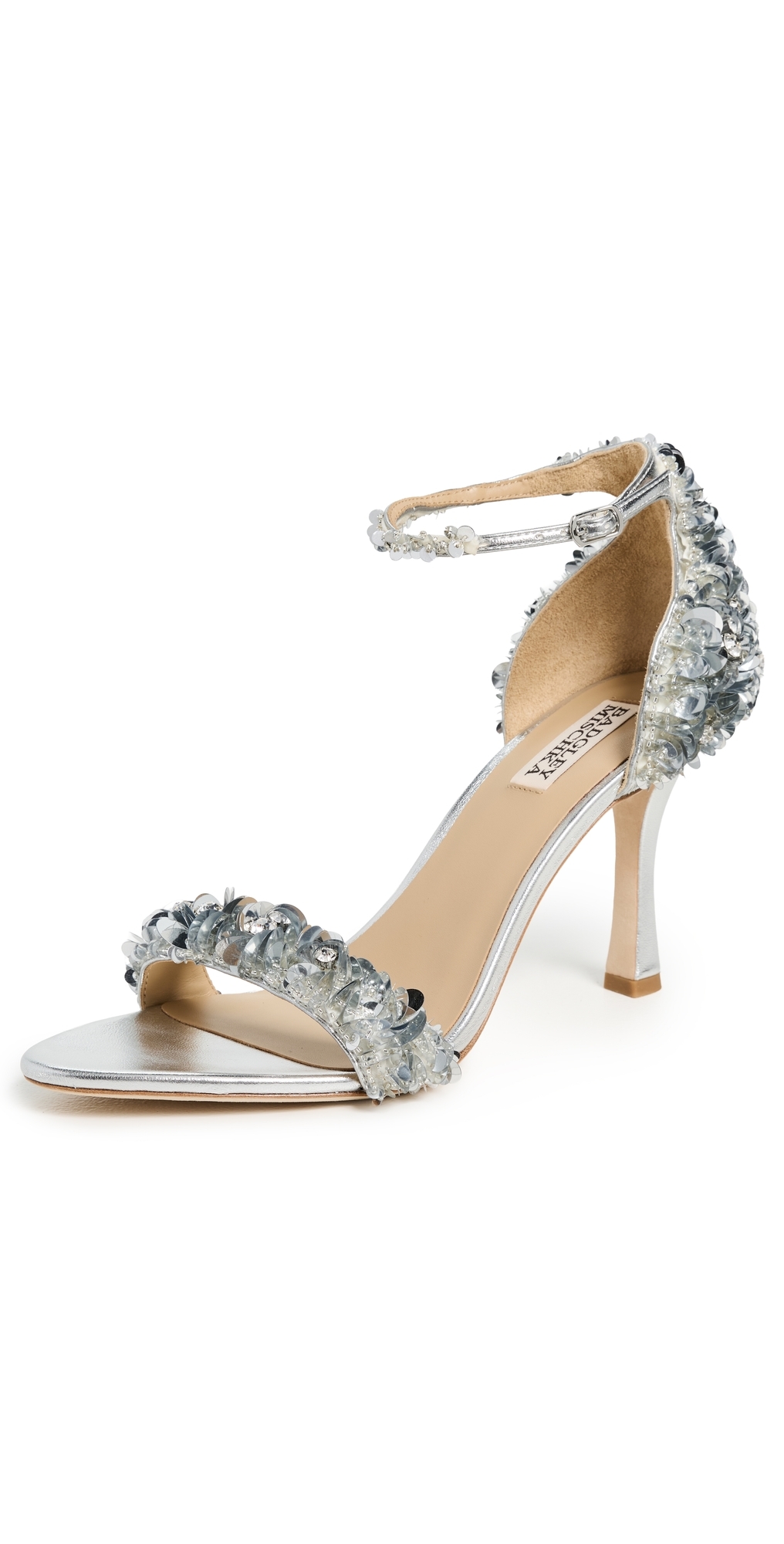 Badgley Mischka Collection Ankle Strap Sandal In Silver