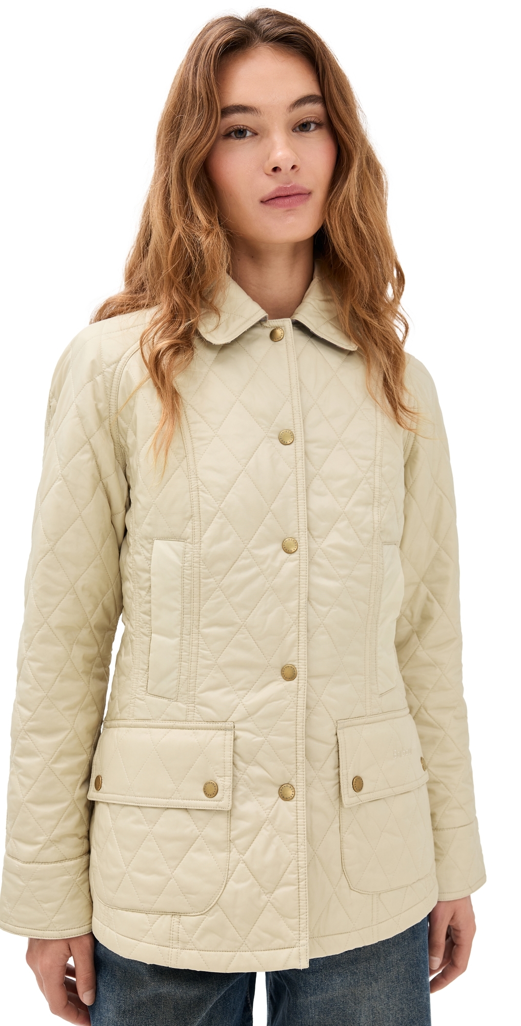 Barbour Summer Beadnell Womens Quilted Jacket In Neutral