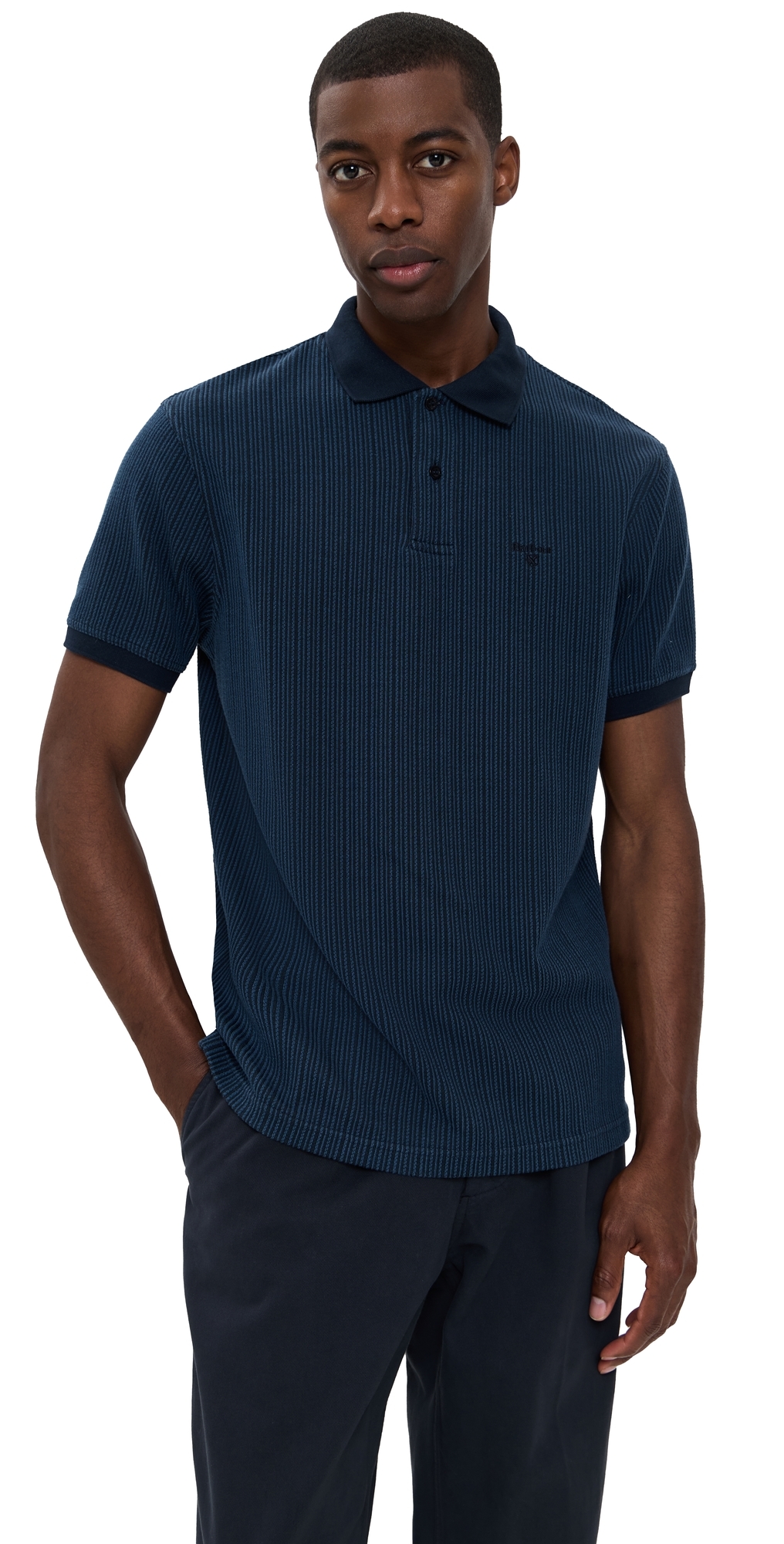 Barbour Harworth Tailored Fit Polo Shirt Navy