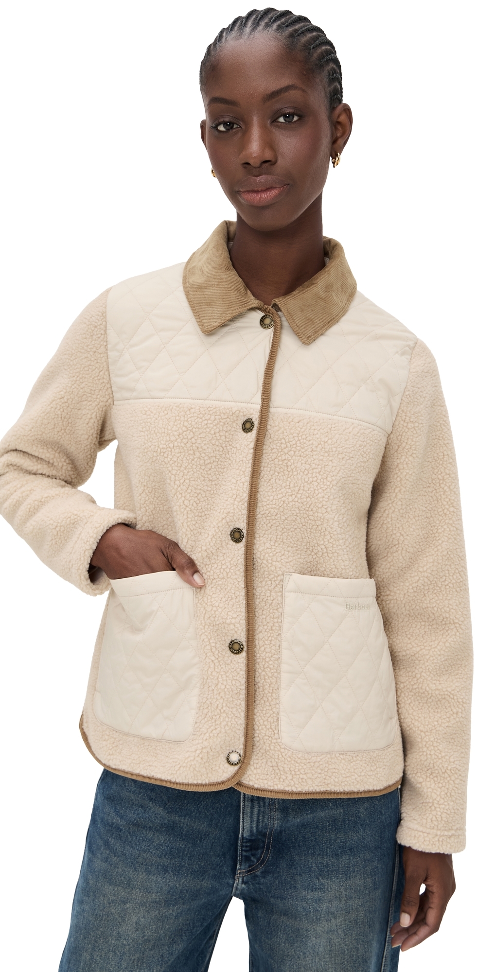 Barbour Laurel Fleece Natural/blanc In Multi
