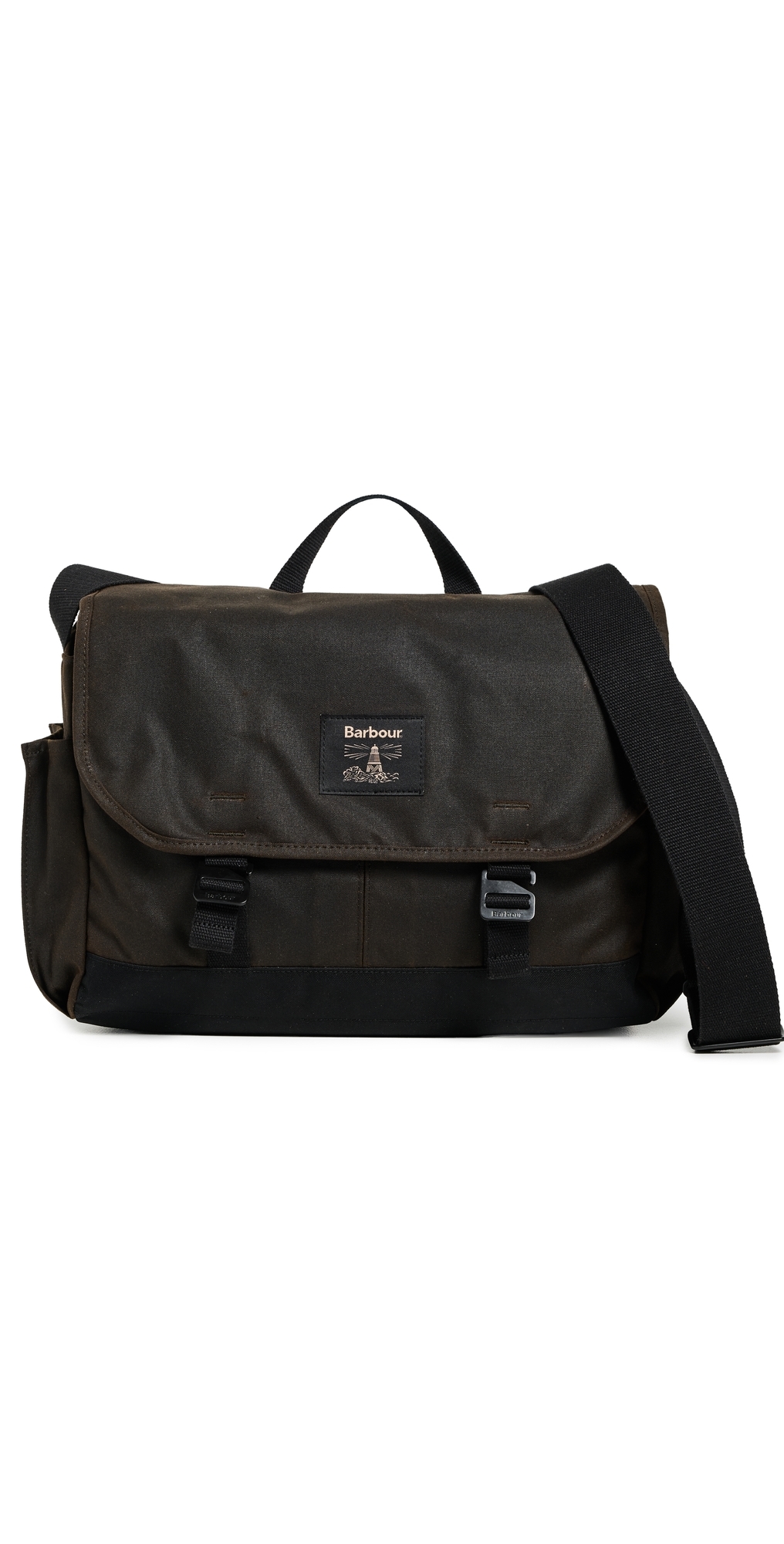 Barbour Field Wax Messenger Bag Olive In Green