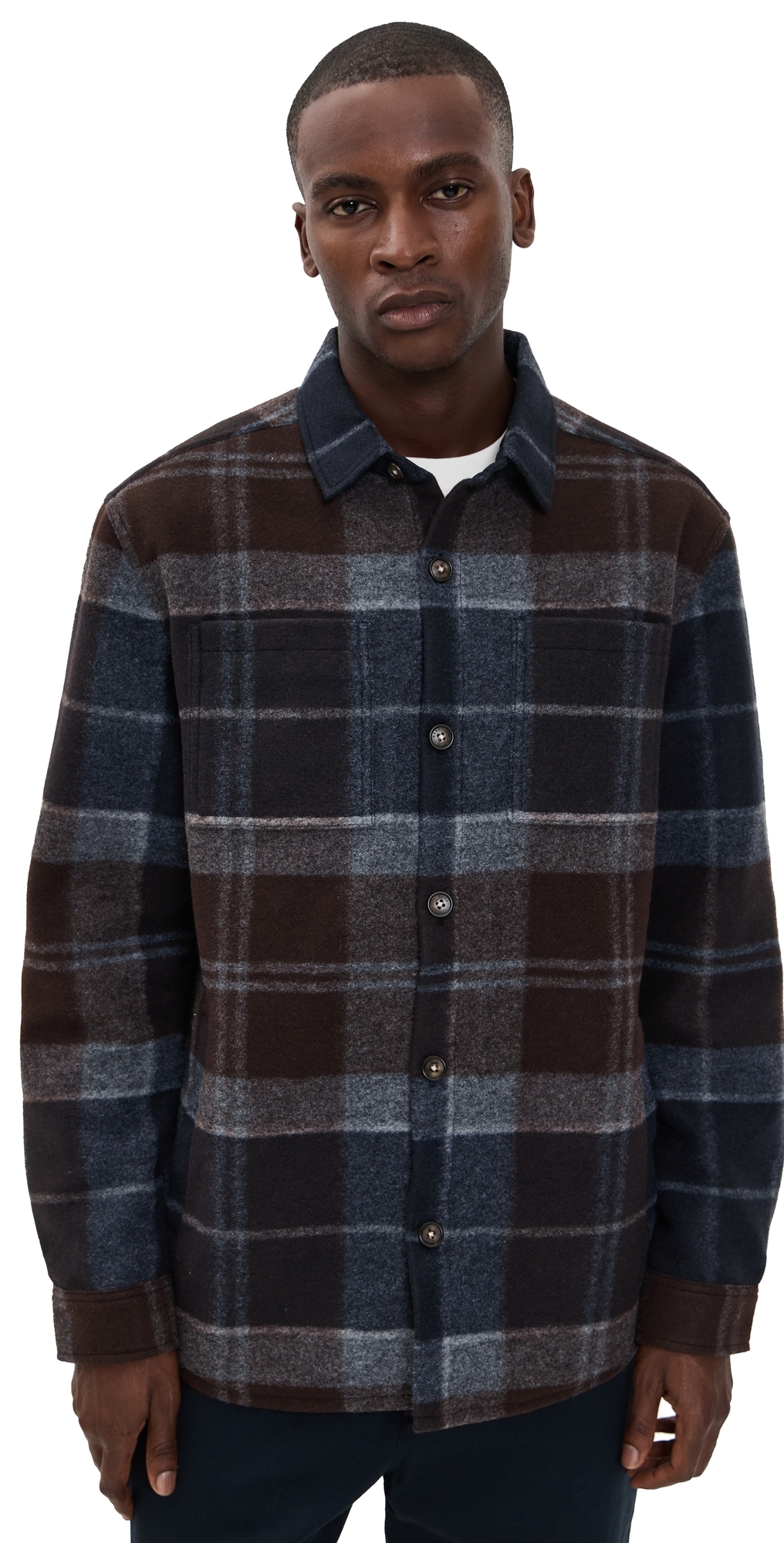 Barbour Chapter Tailored Check Overshirt Midnight Oak Tartan In Multi
