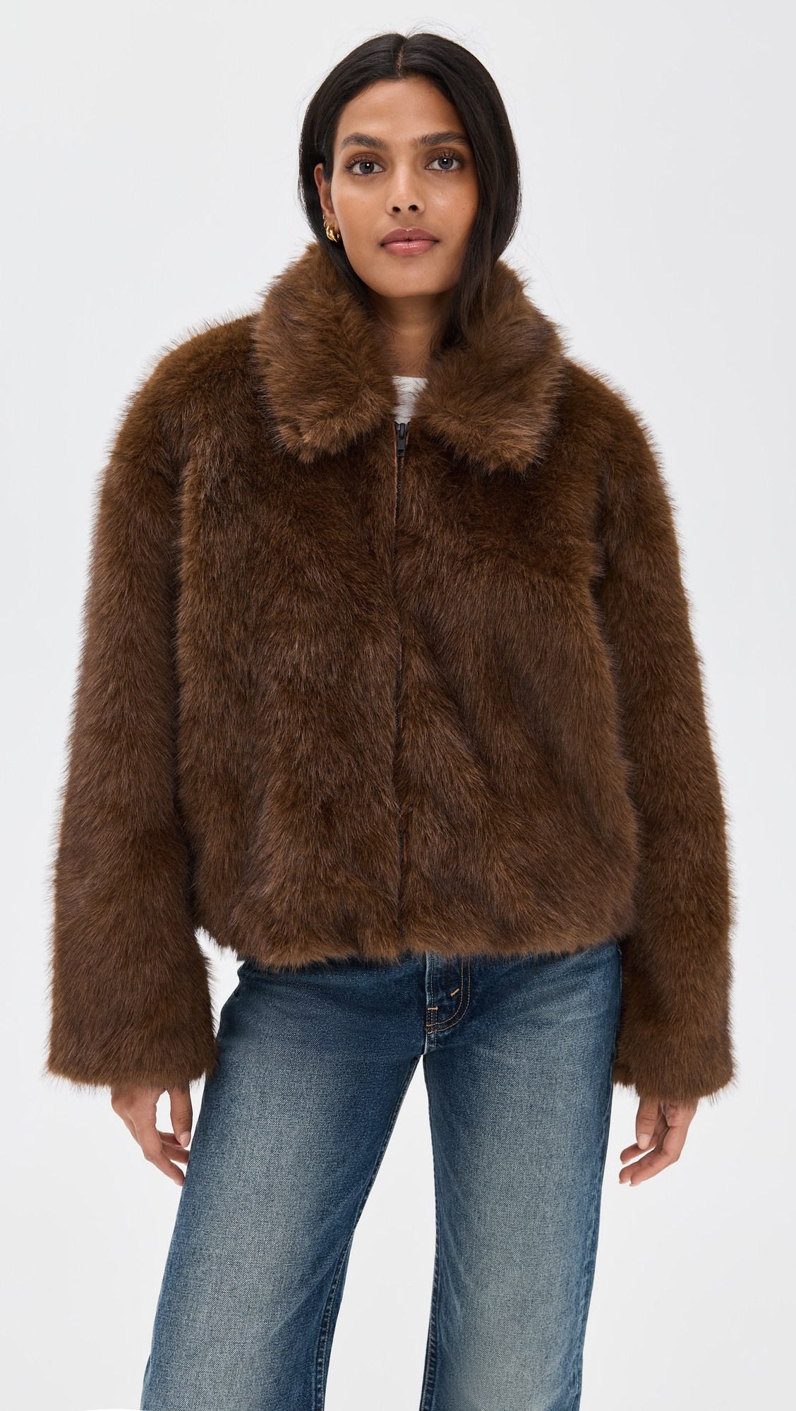 BARDOT Sylvie Zip Faux Fur Jacket thumbnail