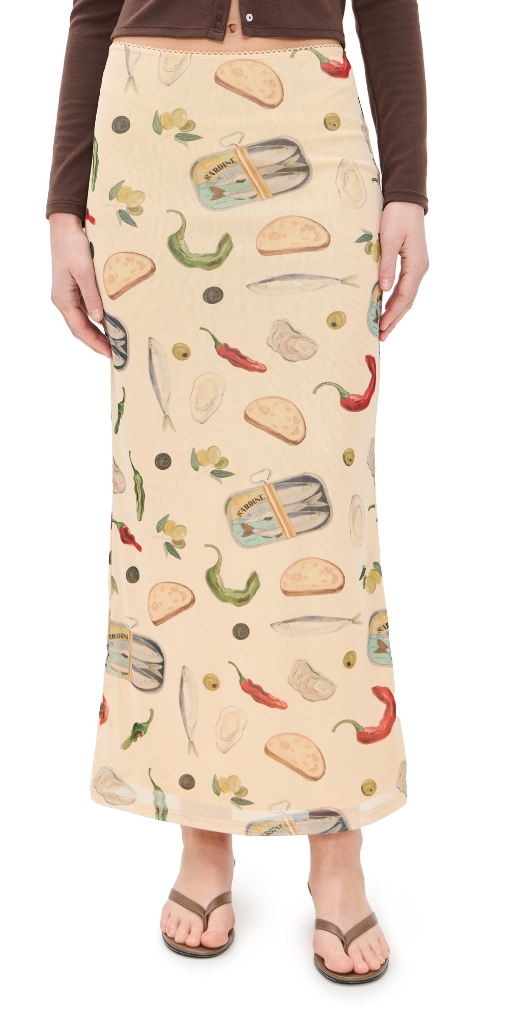 Bailey Rose Printed Skirt Cream Multi In Cream Multi