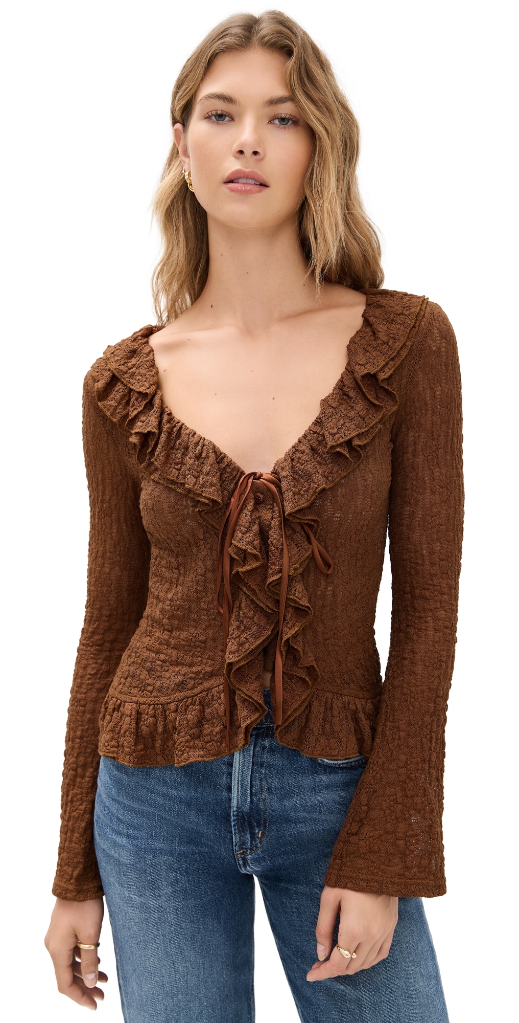 Bailey Rose Brown Long Sleeve Blouse Brown In Brown
