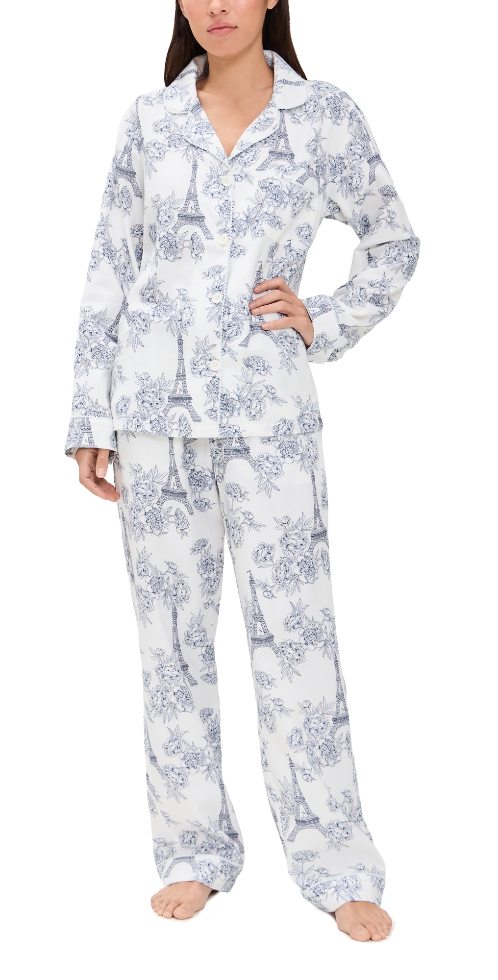 Bedhead Pjs La Belle Eiffel Classic Pj Set La Bella Eiffel In White