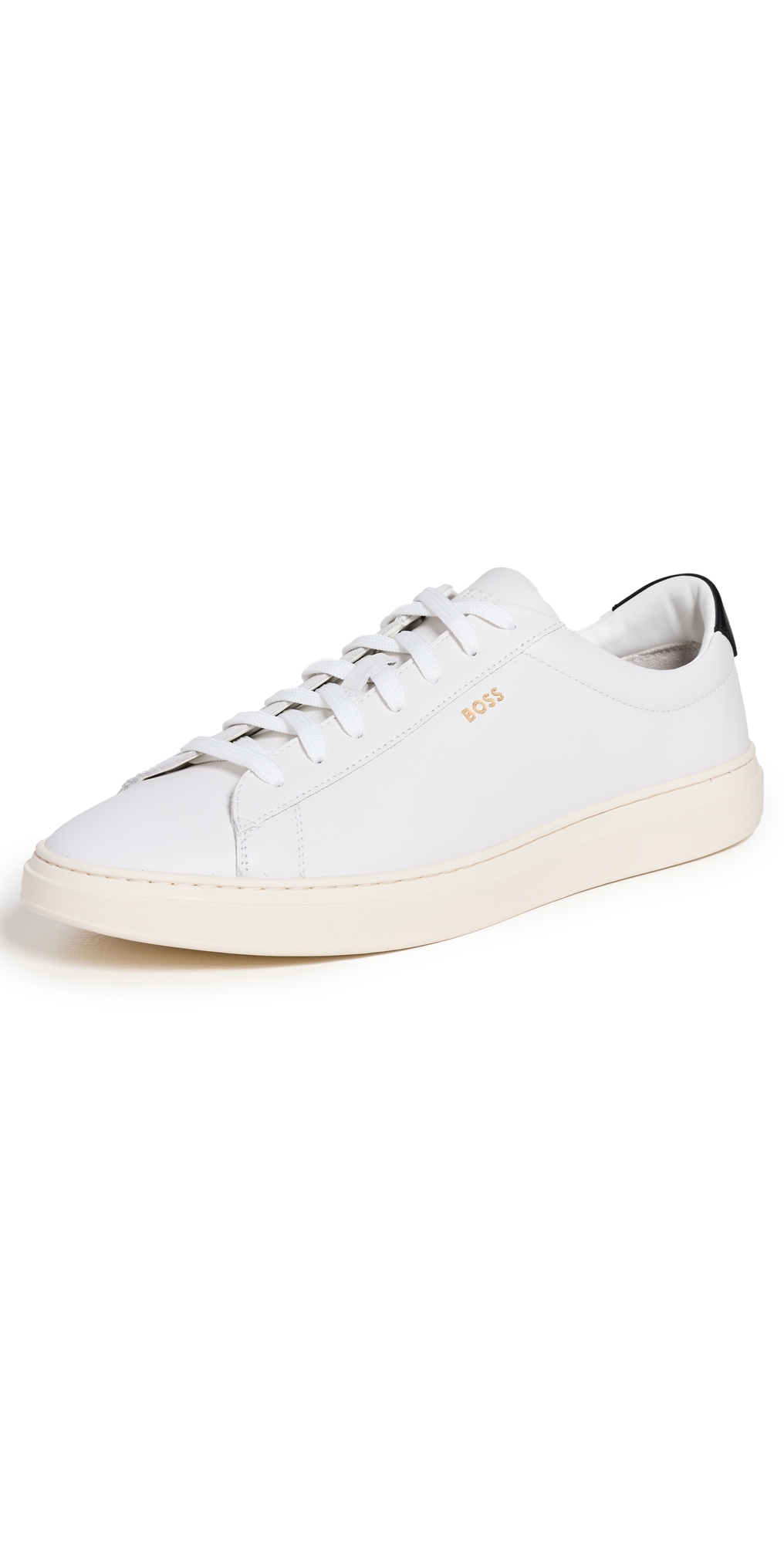 Hugo Boss Kieran Leather Sneakers Natural White In Natural White
