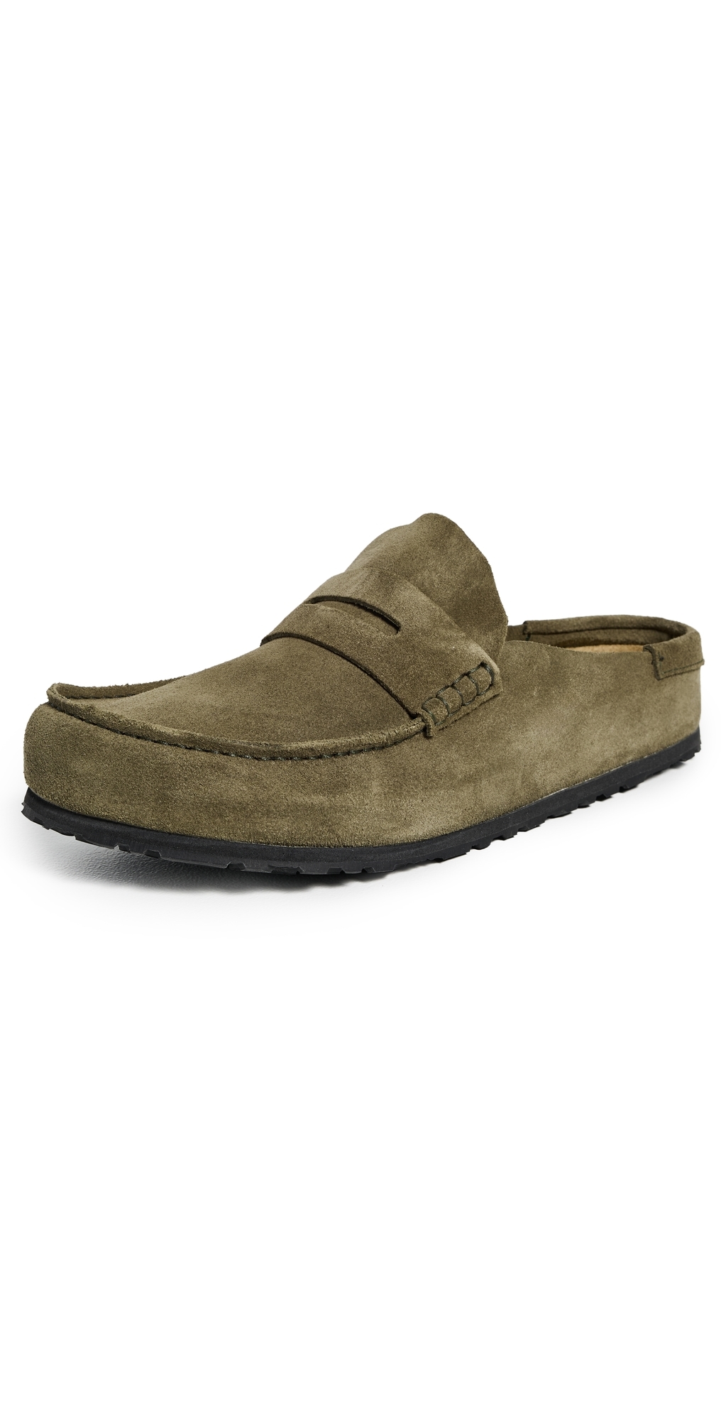 Birkenstock Naples Wrapped Bold Grip Slippers Thyme In Green