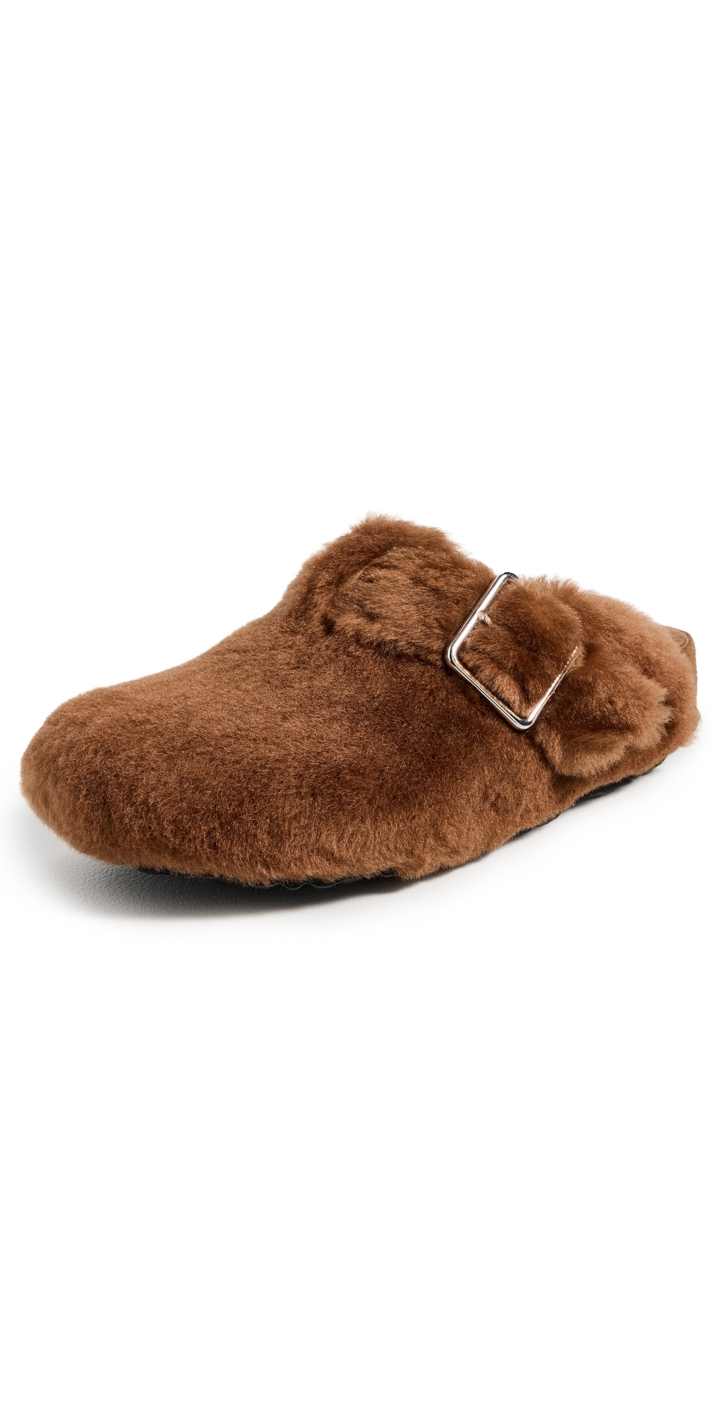 Birkenstock 1774 Shearling Clogs Featuring Buckle Detail In Brown