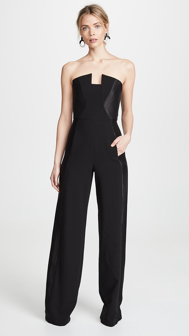Black halo lena jumpsuit clearance